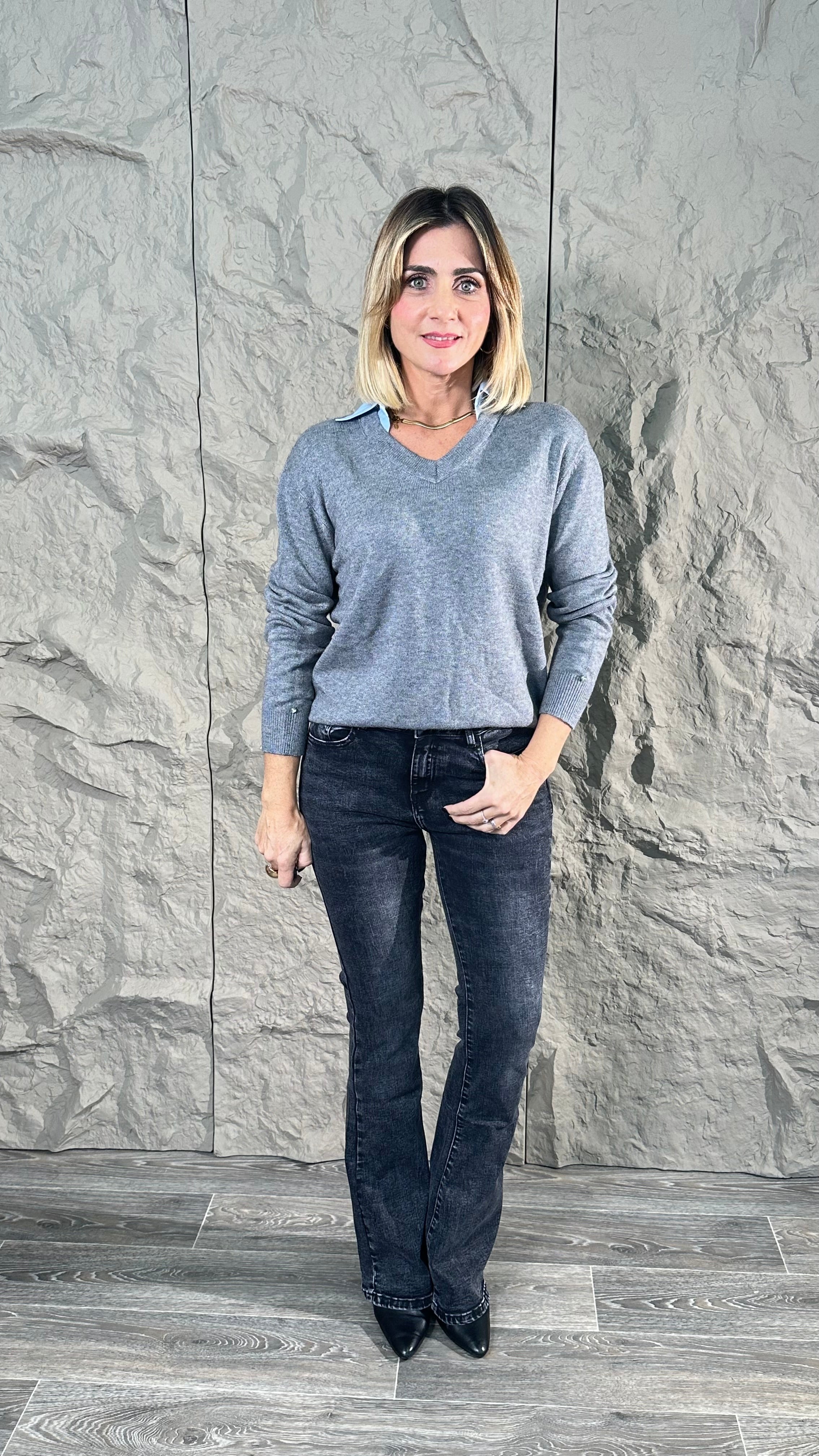 Jeans Zampa grigio scuro