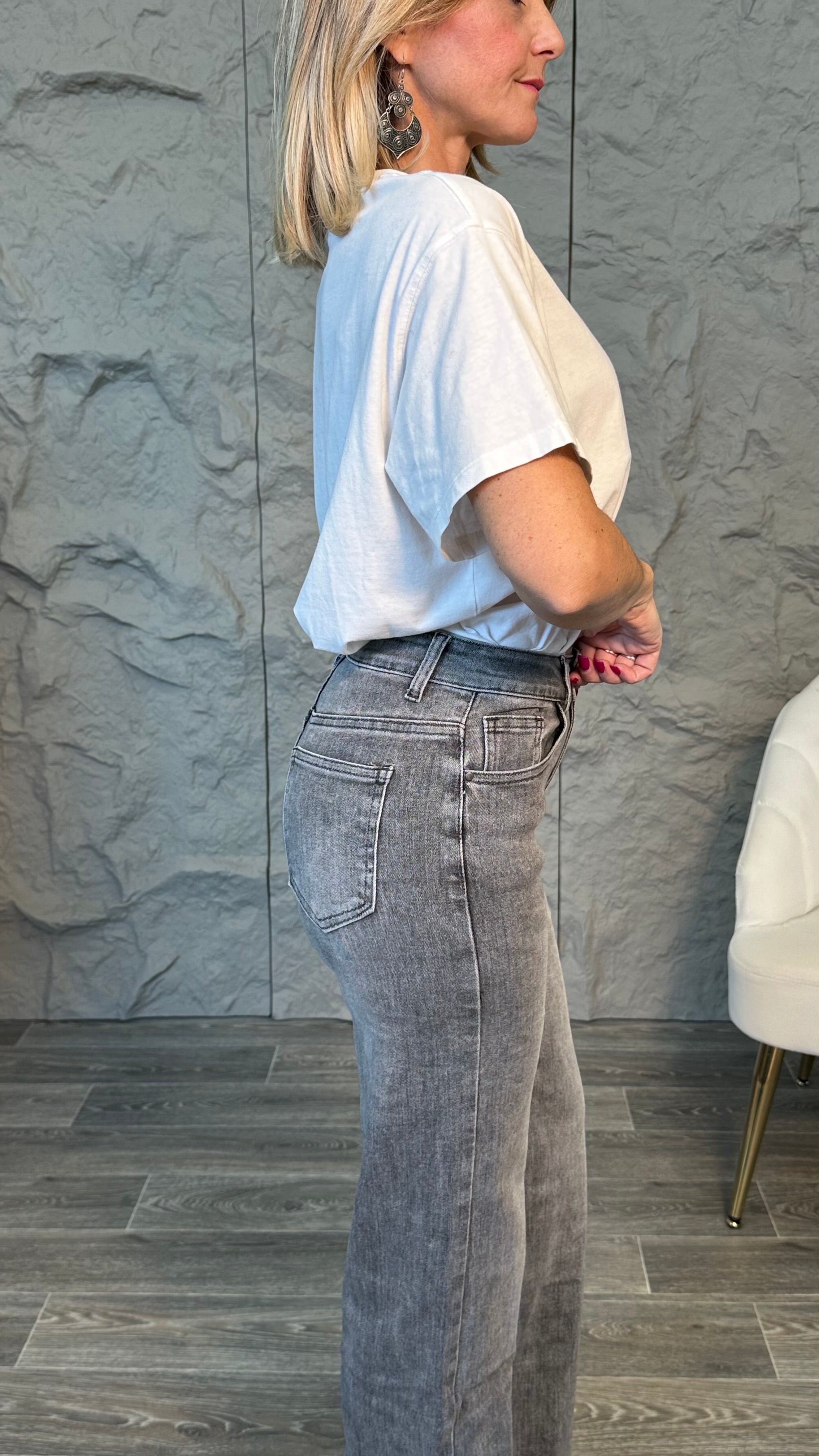 Jeans Wide leg grigio