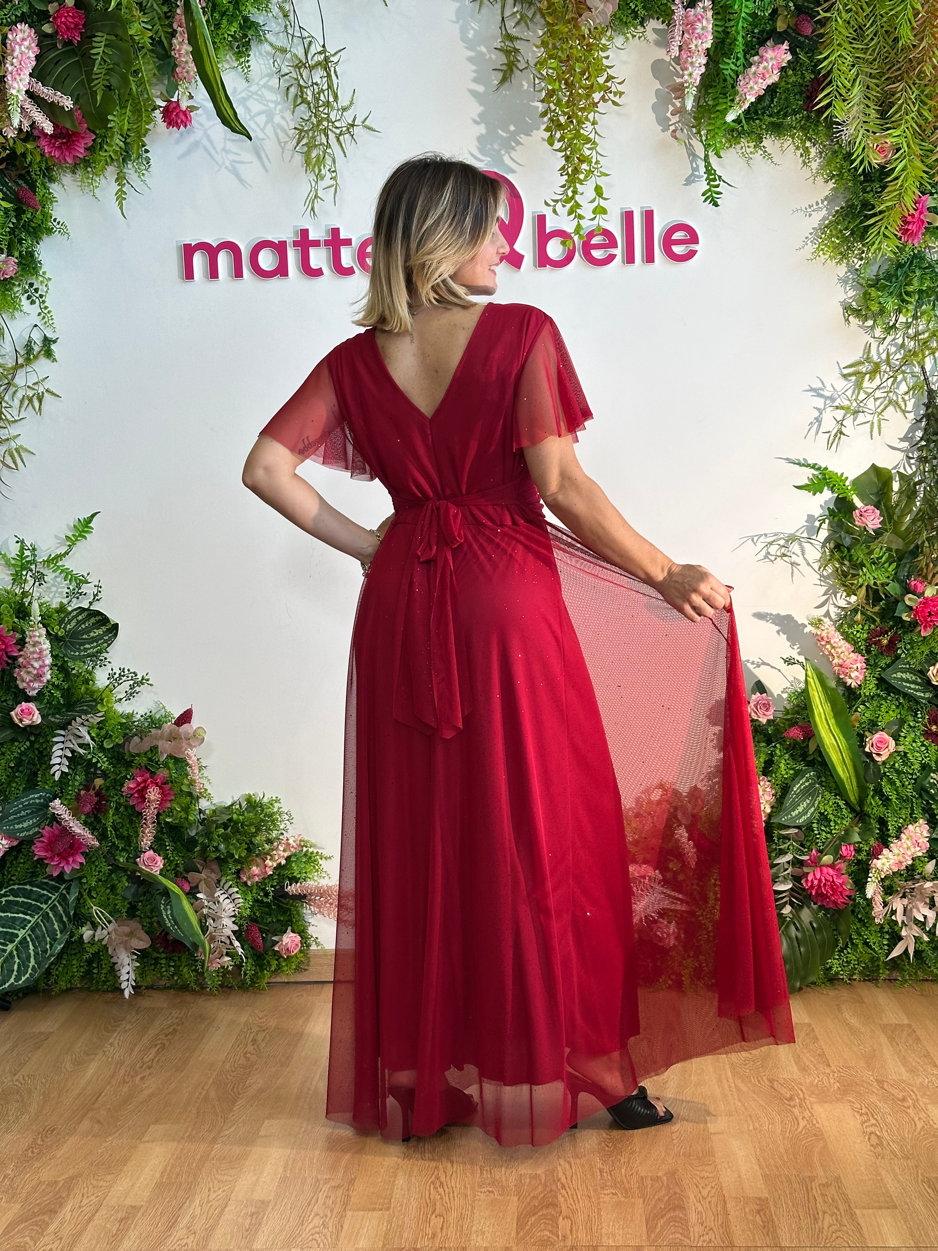 Abito Charlotte glitter curvy rosso