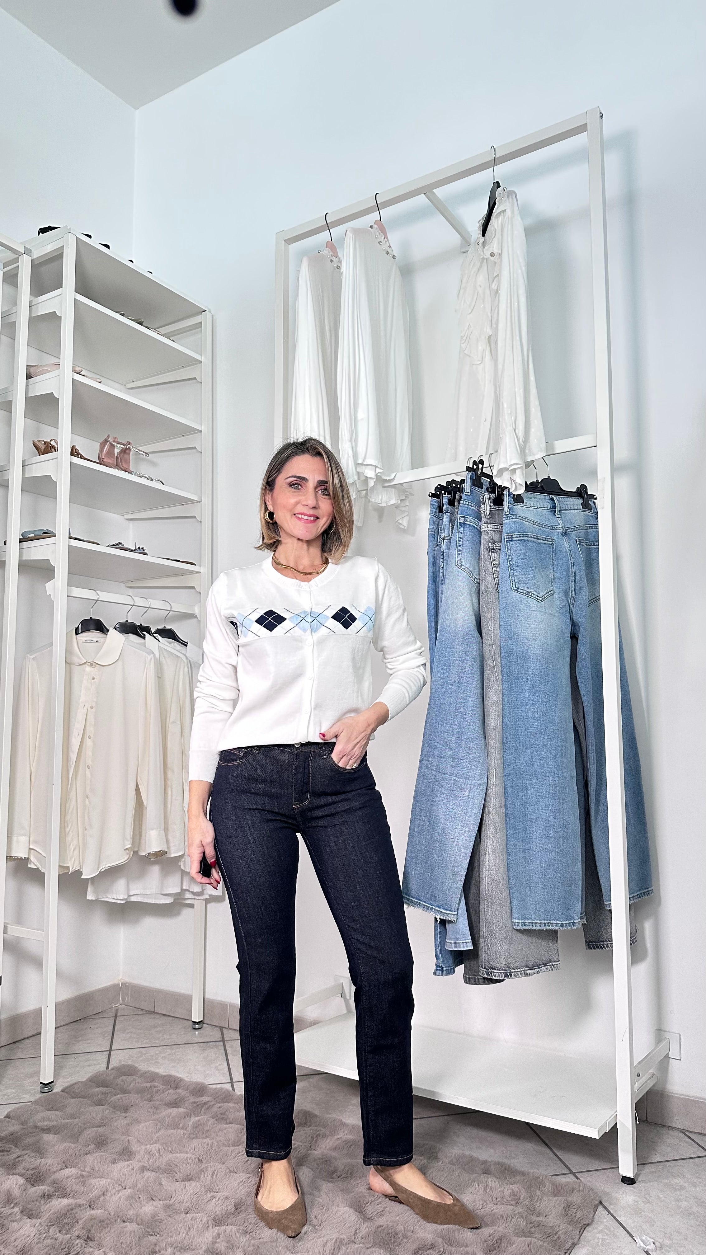 Jeans straight Push up -5Kg Lavaggio scuro