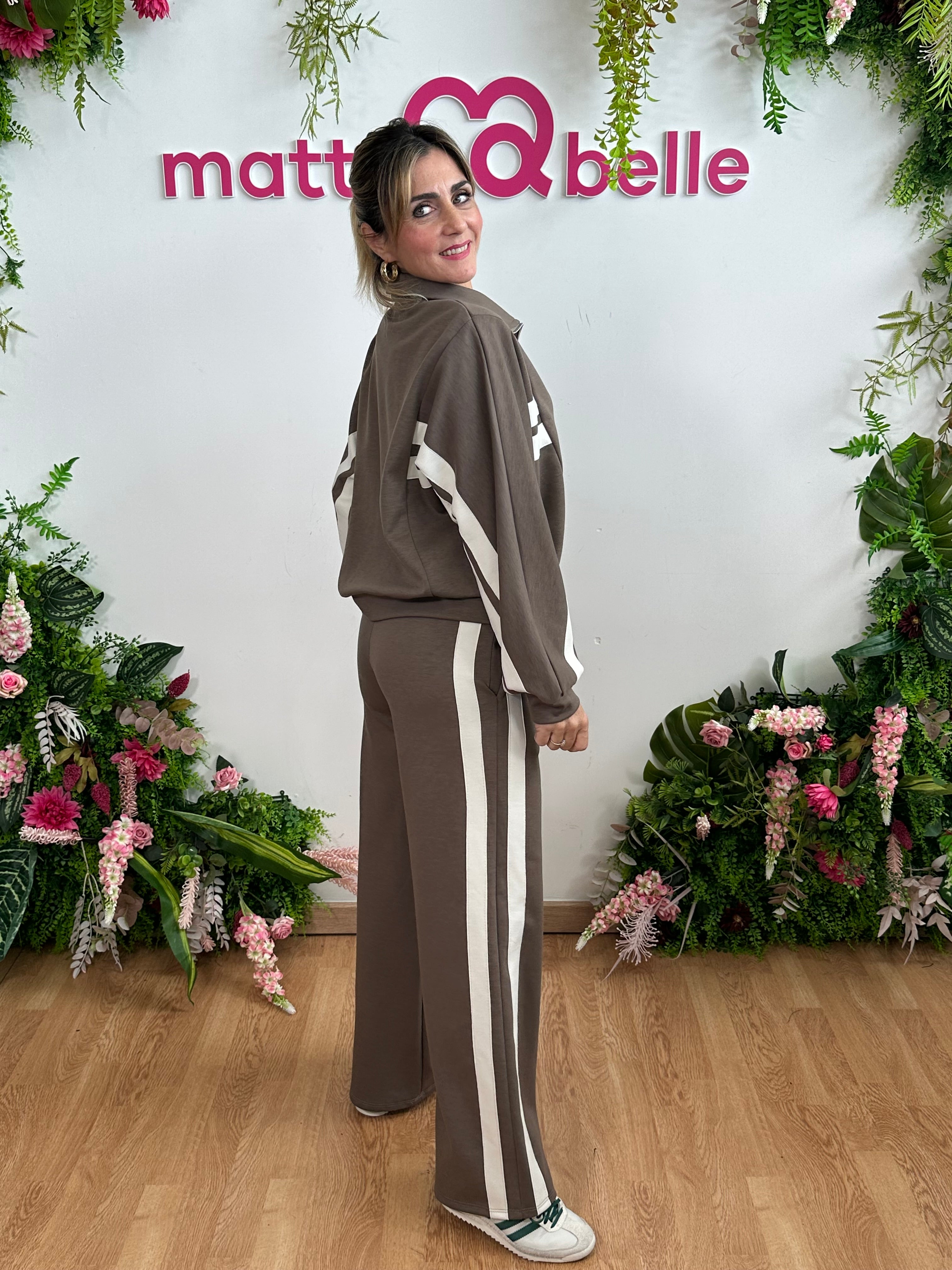 Tuta power stripe  marrone