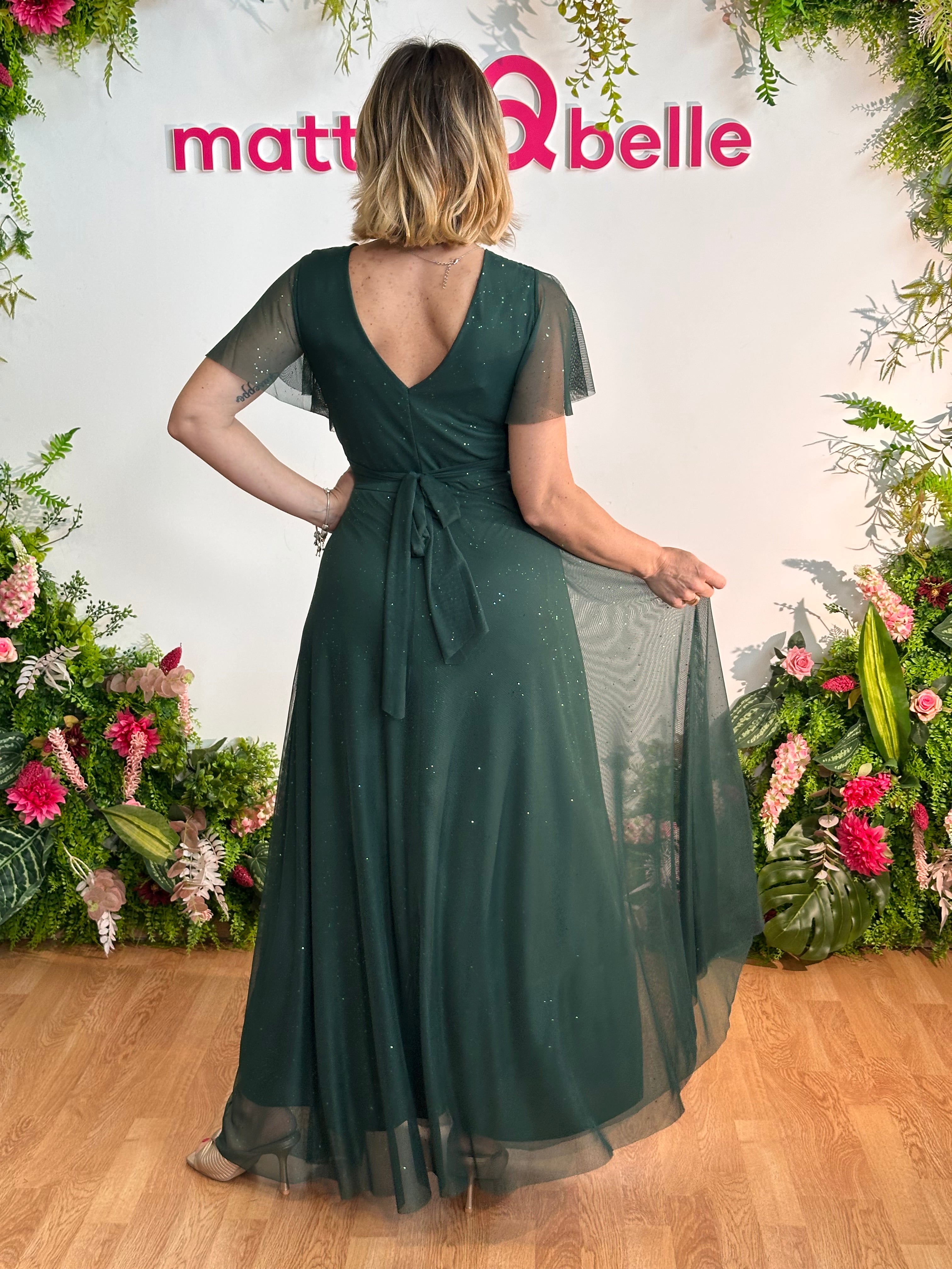 Abito Charlotte Glitter regular verde bosco