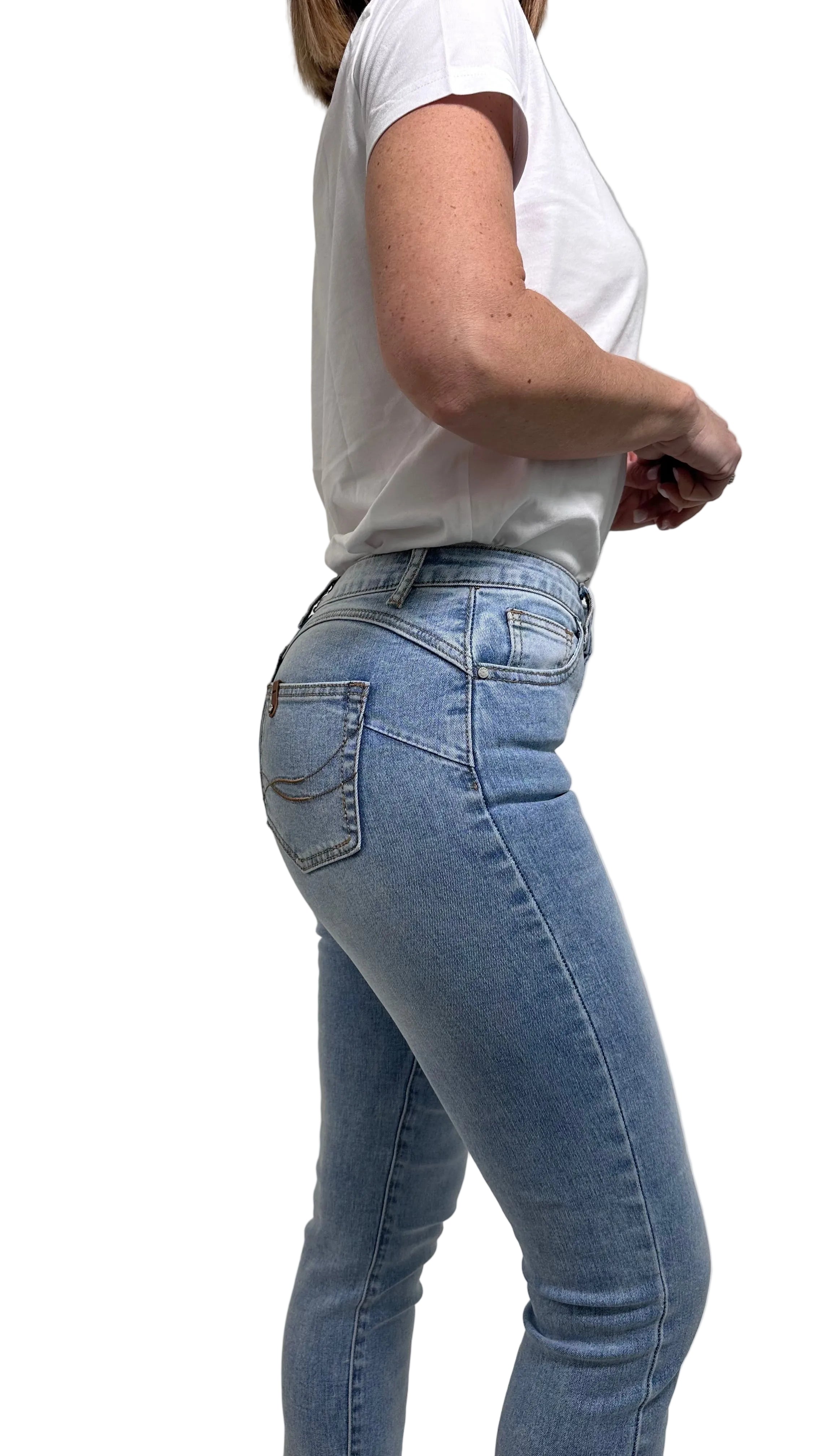 Jeans Skinny Push-Up lavaggio chiaro