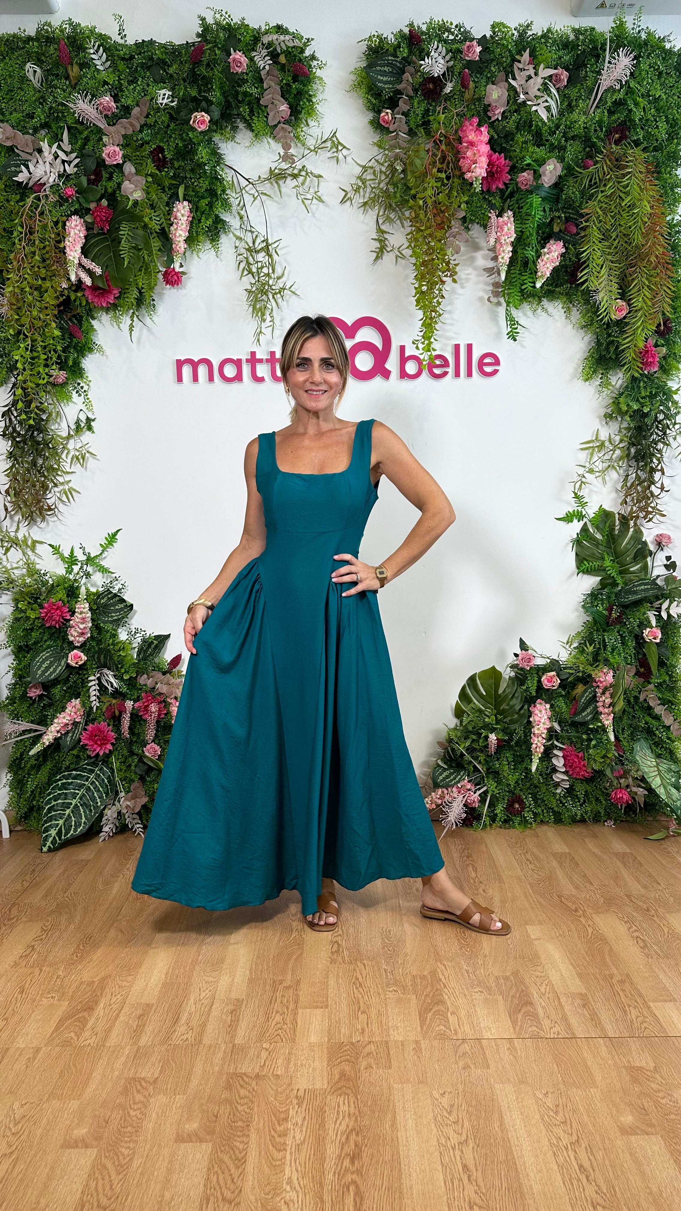 Abito Priscilla  petrolio