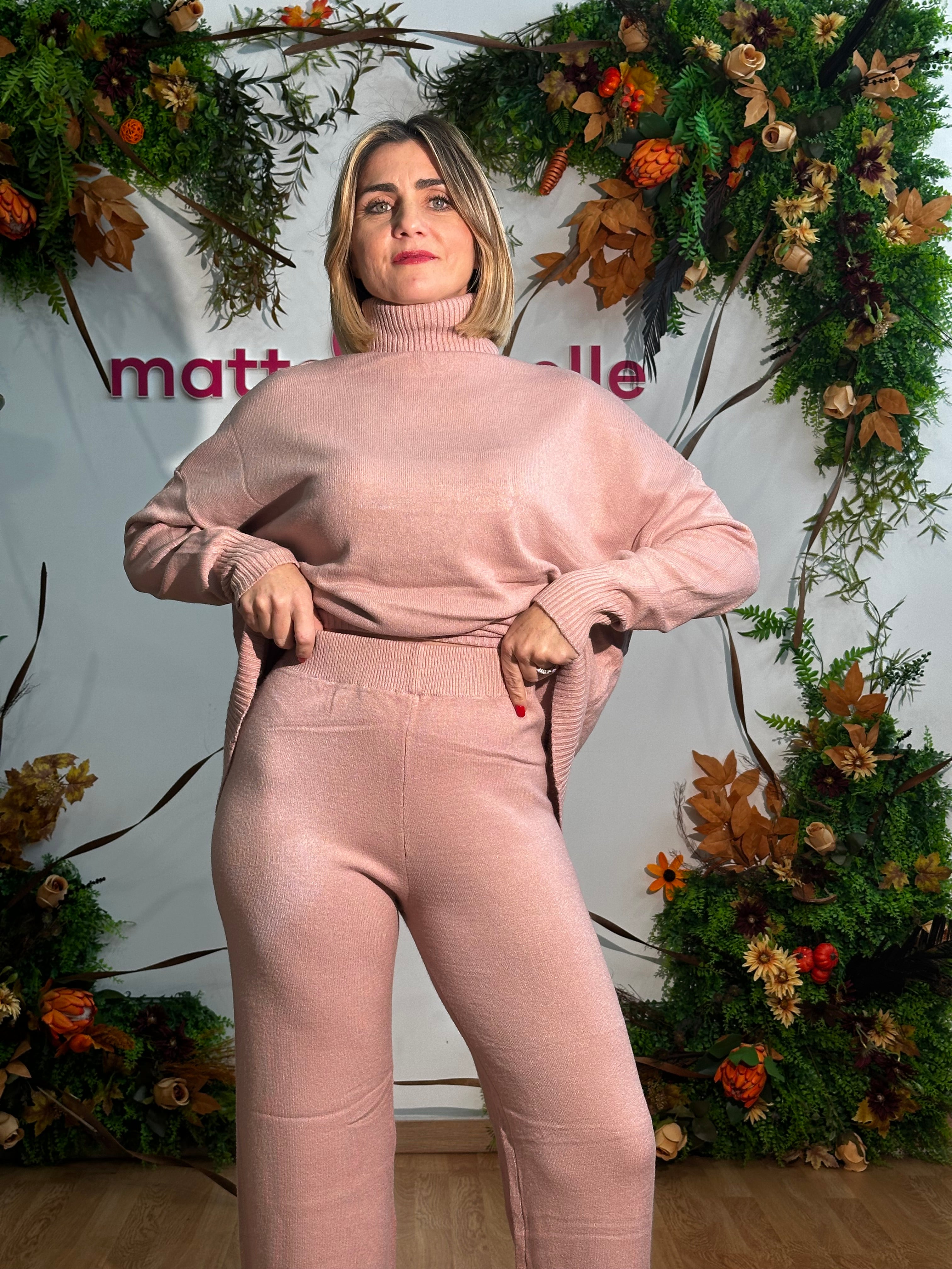 Coordinato in maglia Bianca