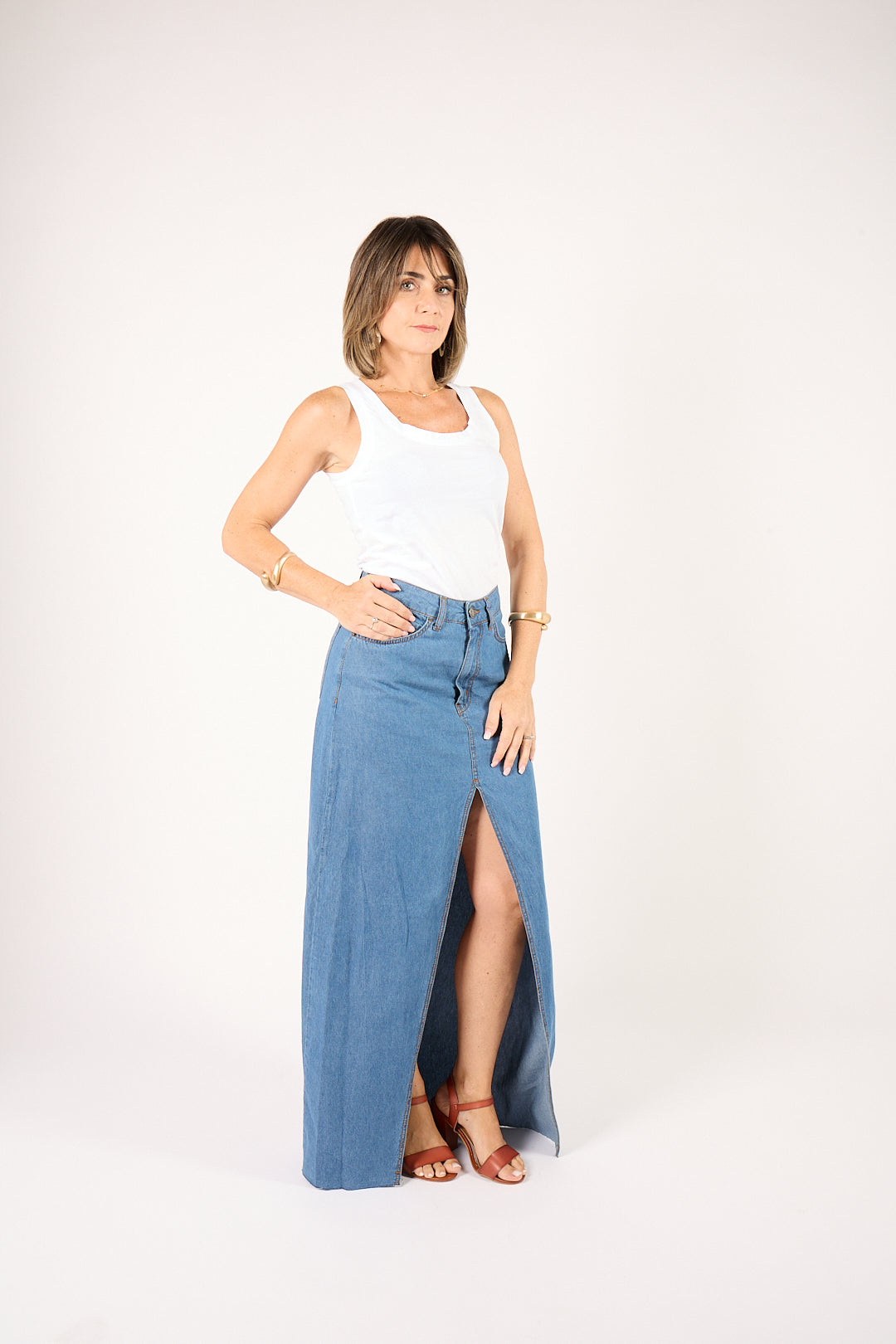 Gonna Longuette Denim Couture – lavaggio medio