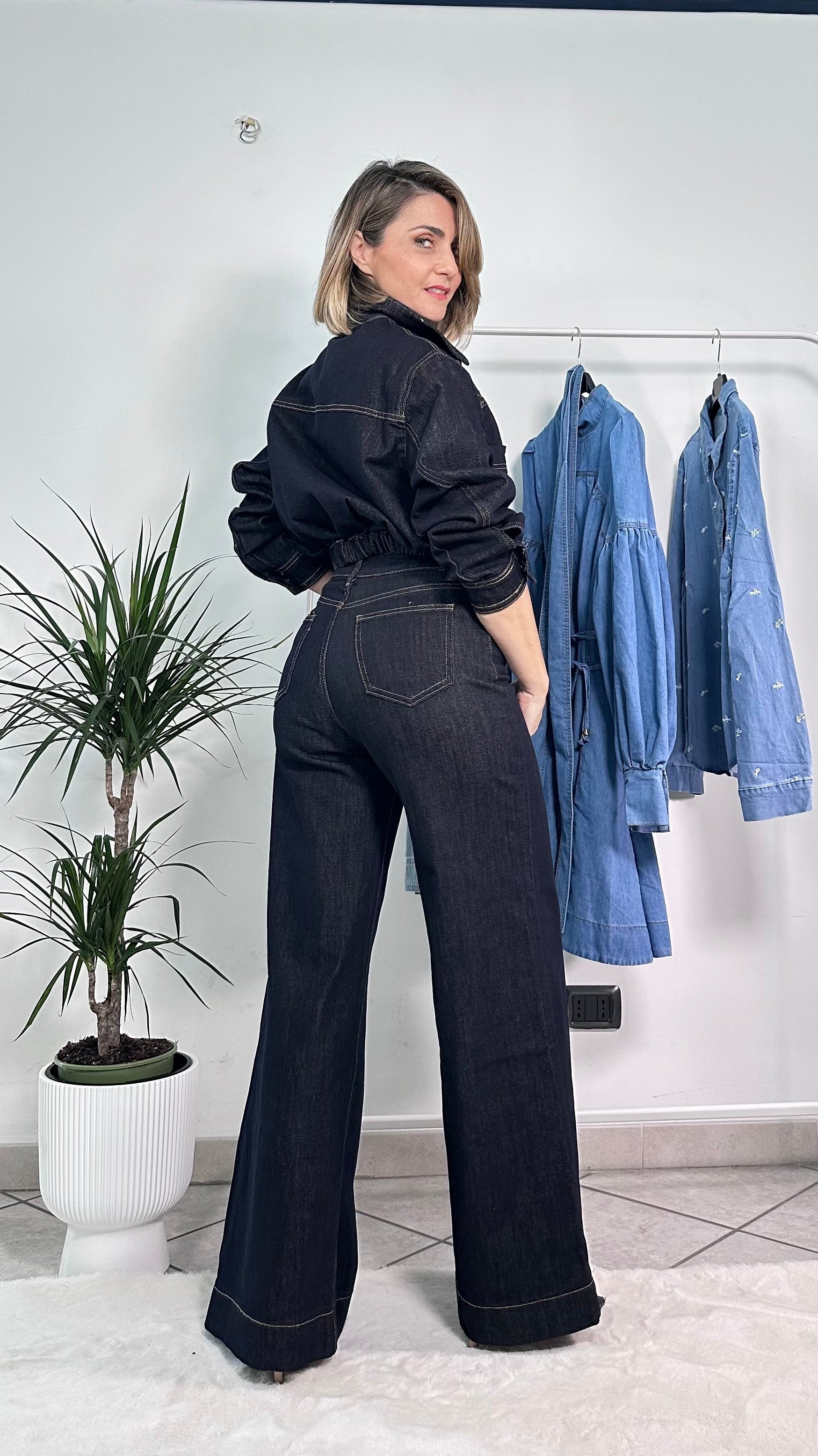 Coordinato Denim Palazzo Chic
