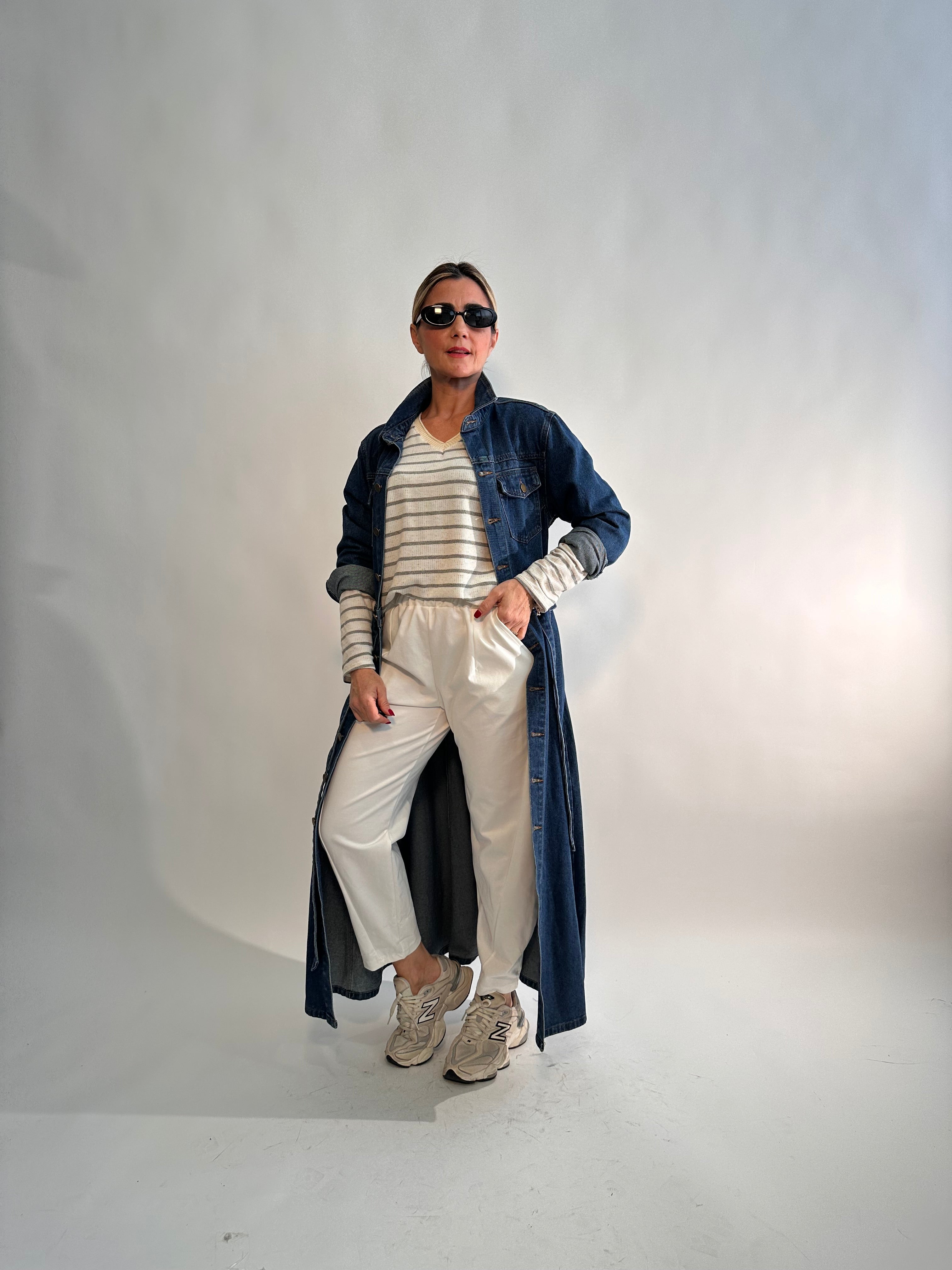 Pantaloni punto  milano bianco