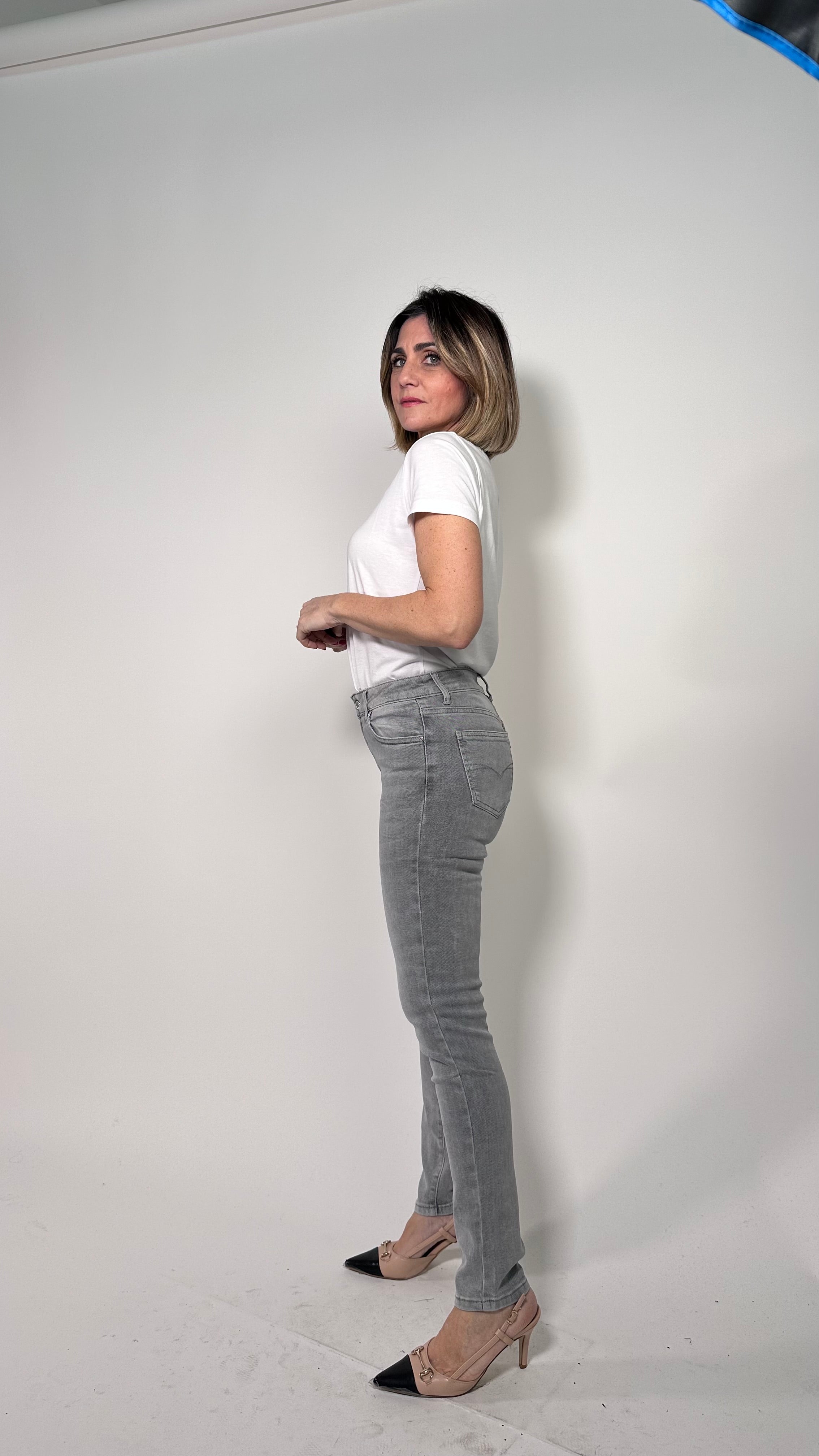Jeans Skinny Sculpt -5Kg effetto pancia piatta grigio