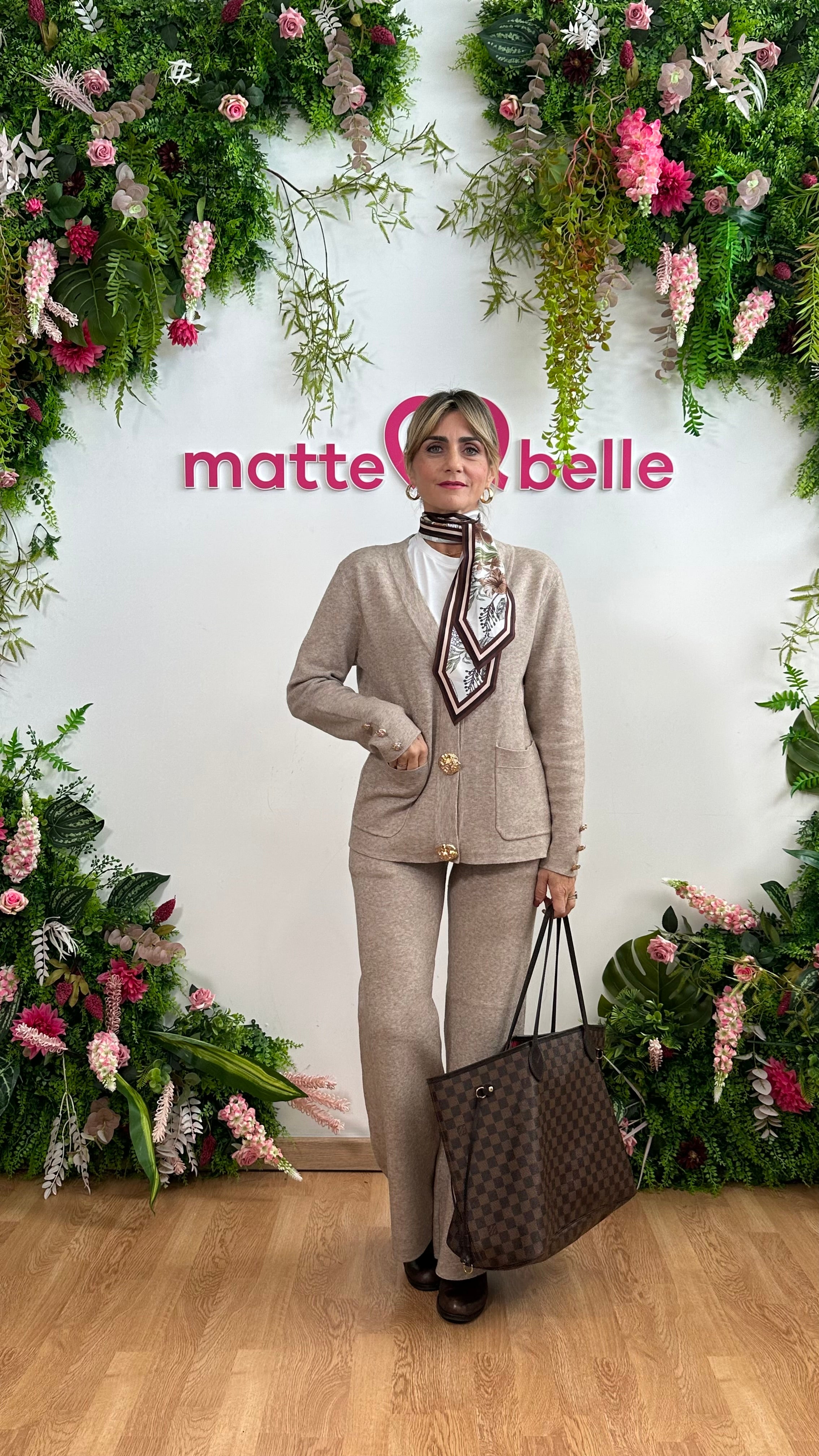 coordinato Rose Manica Lunga tortora