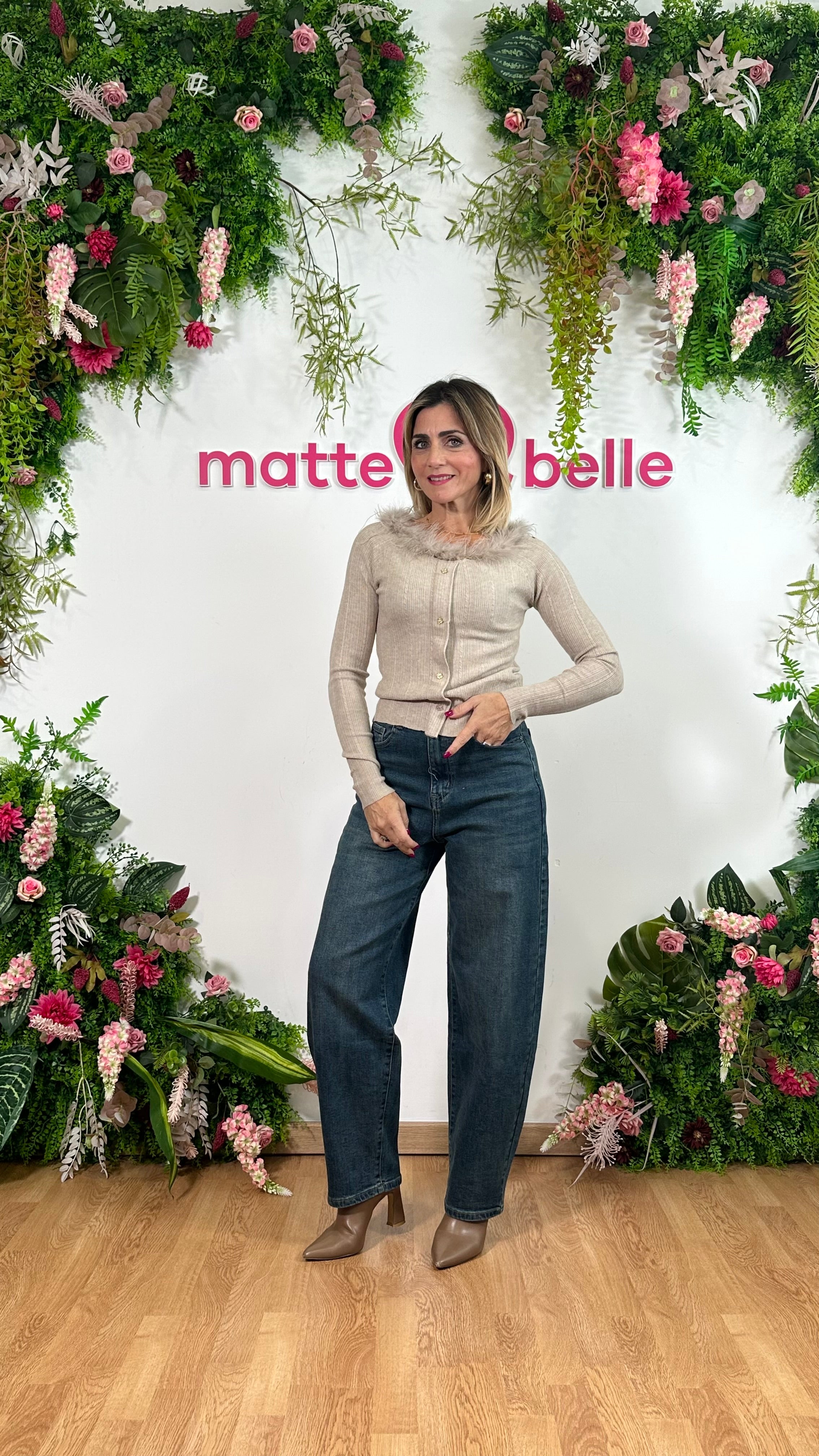 Maglia Piume Chic Tortora