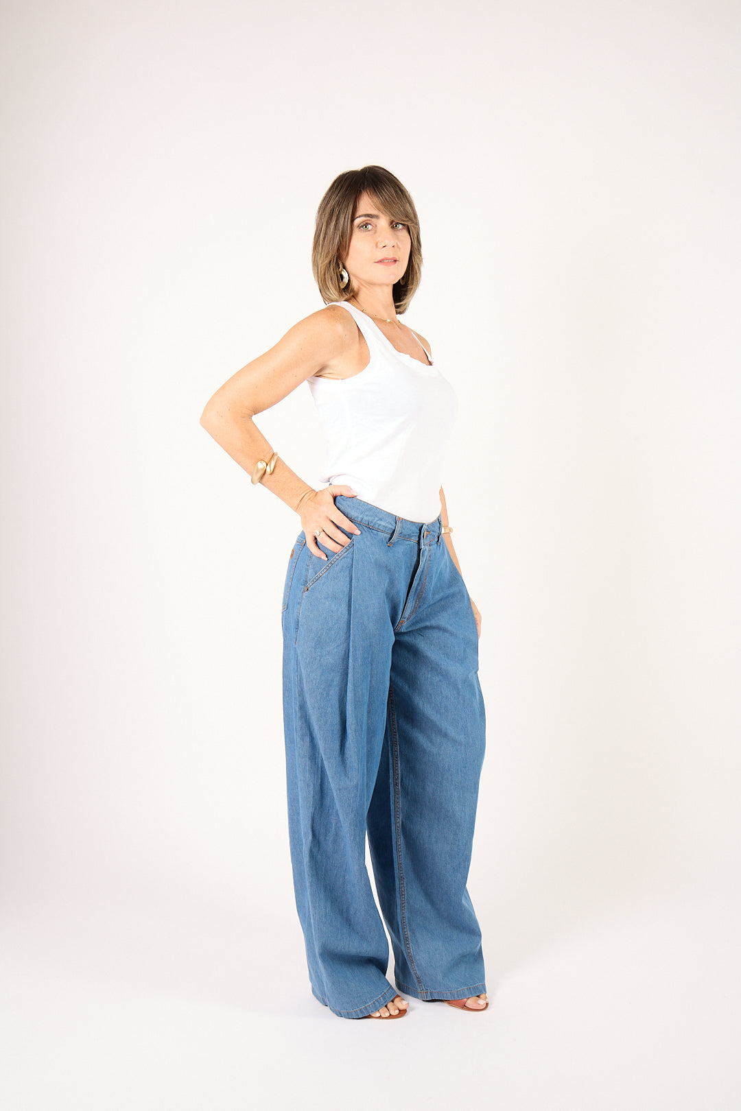 Jeans Baggy Couture denim medio
