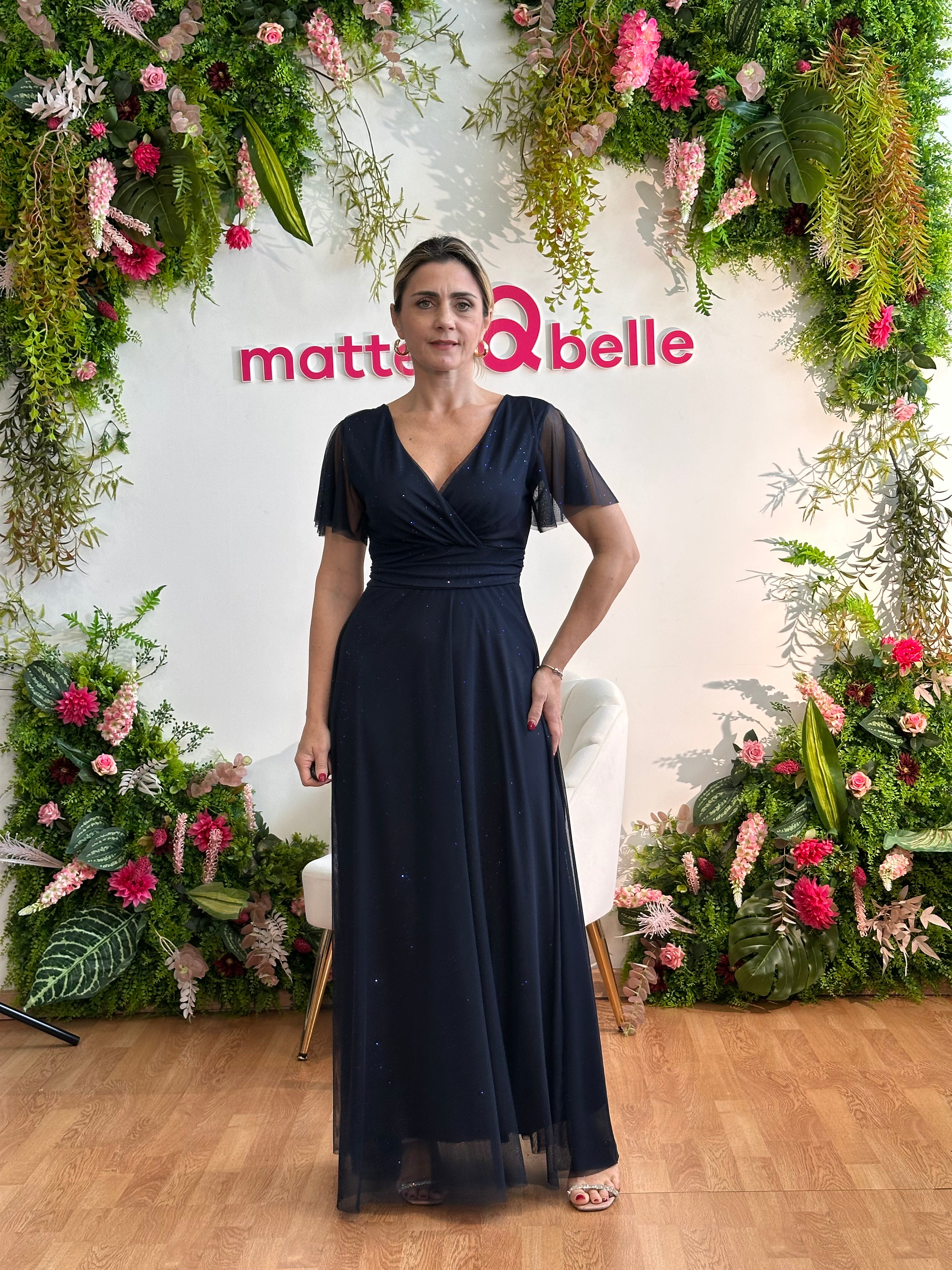 Abito Charlotte glitter regular blu notte