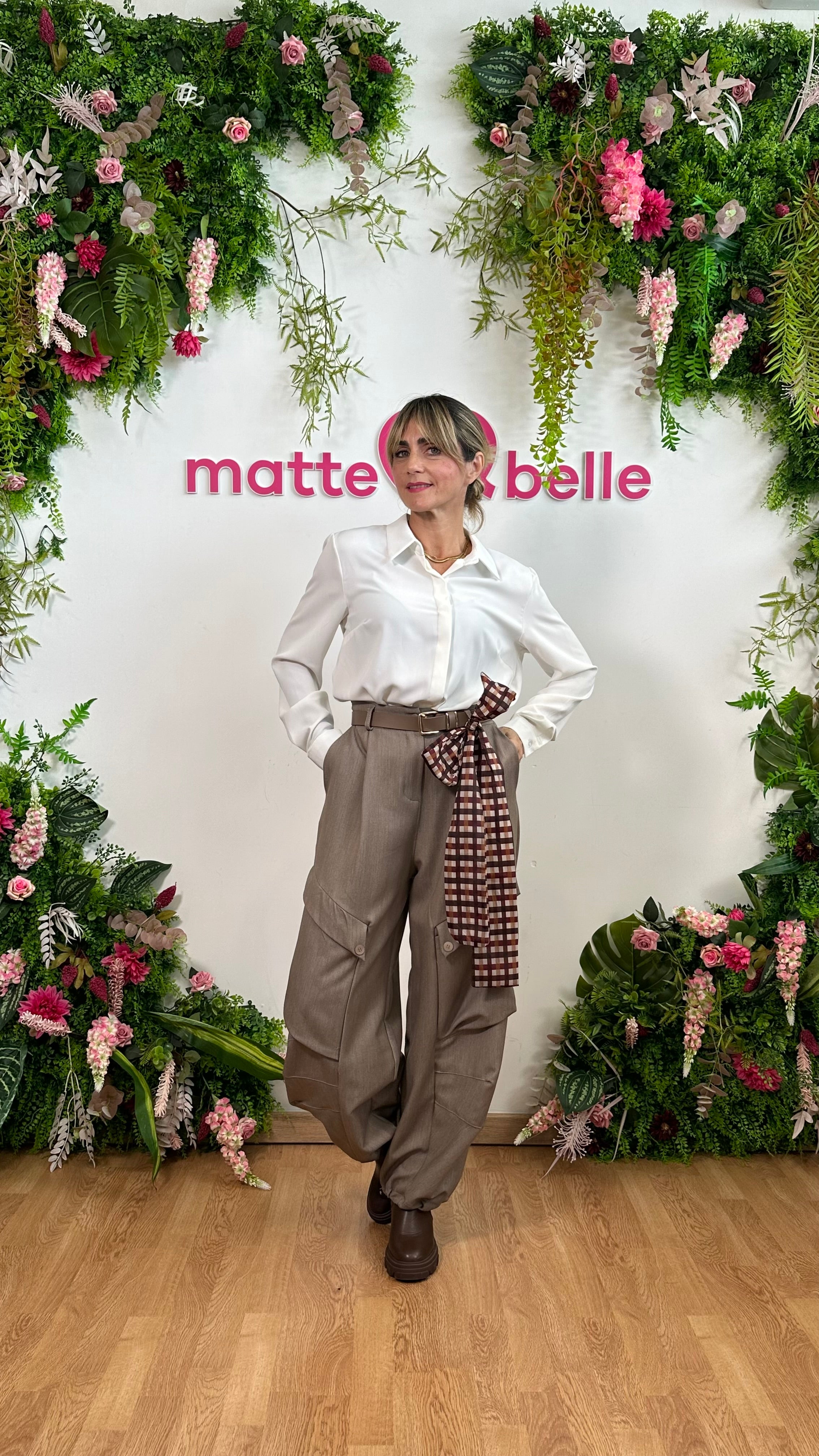 Pantalone Cargo Foulard Tortora