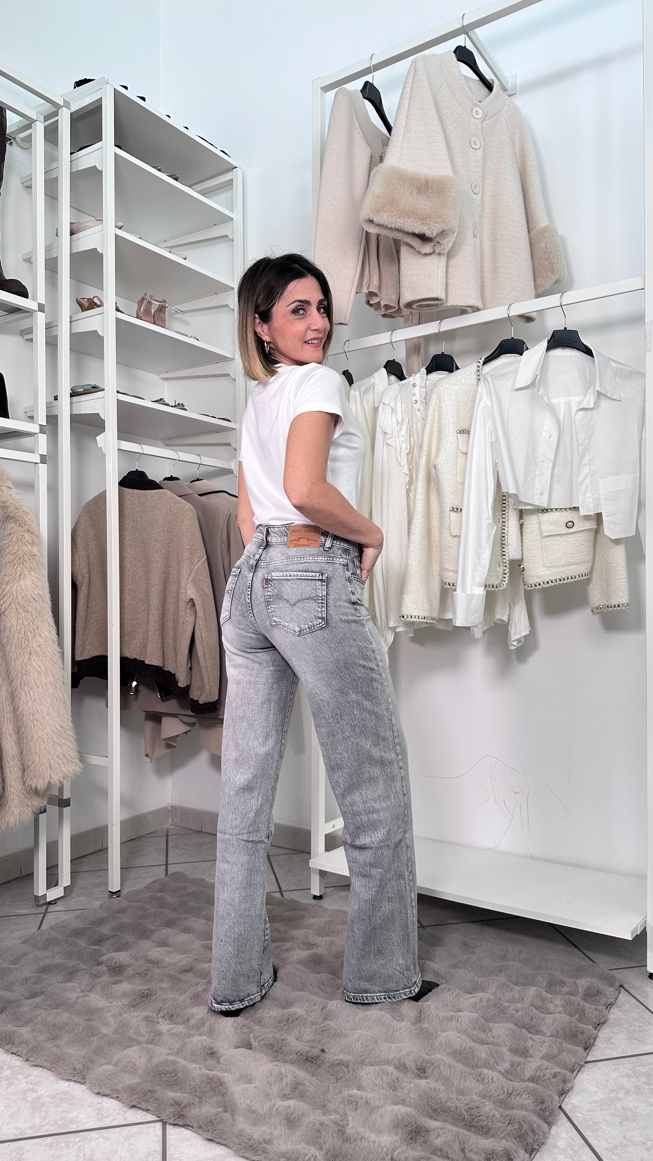 Jeans Wide leg Grigio estivo