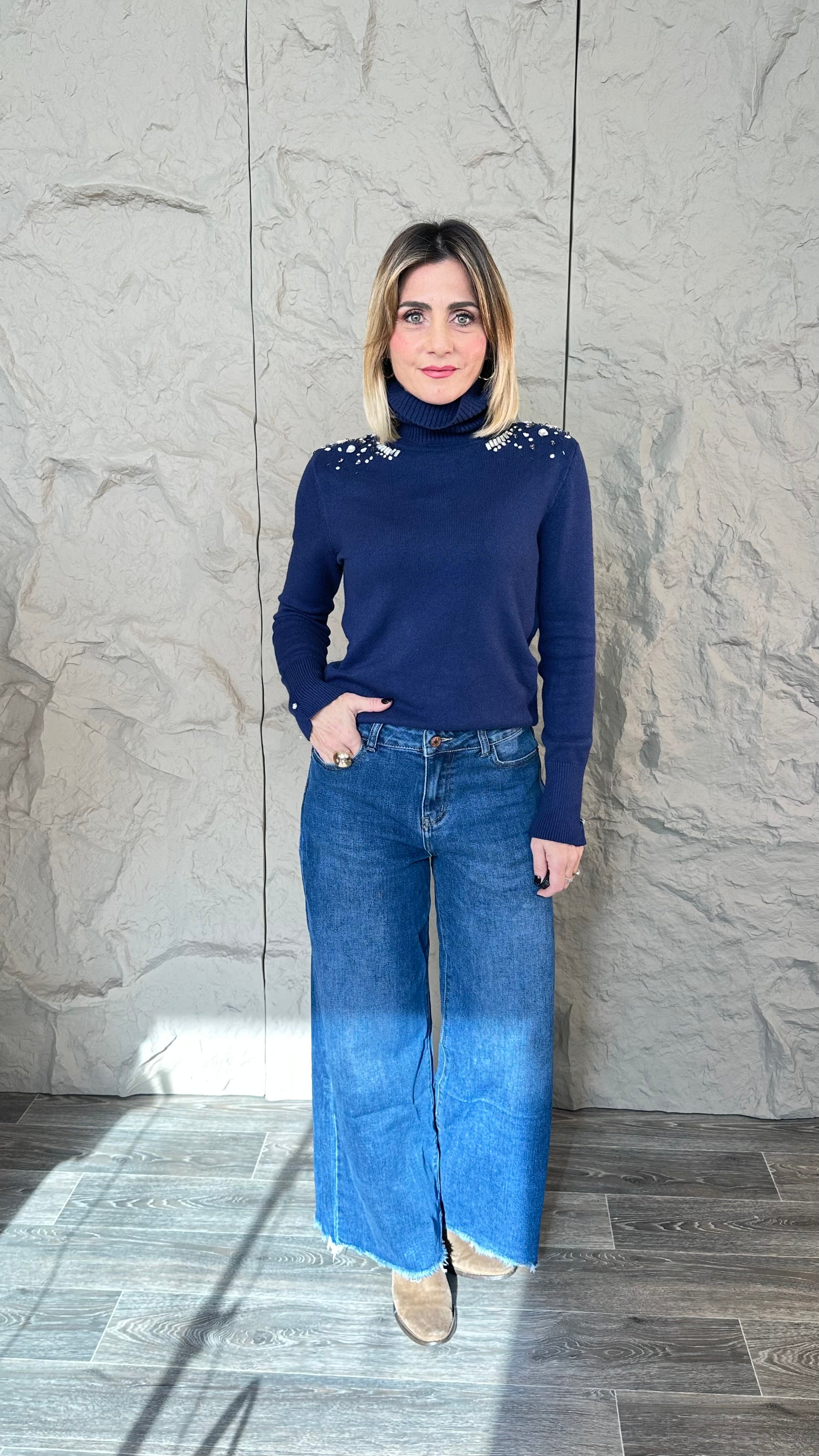 Jeans Palazzo Sfrangiato