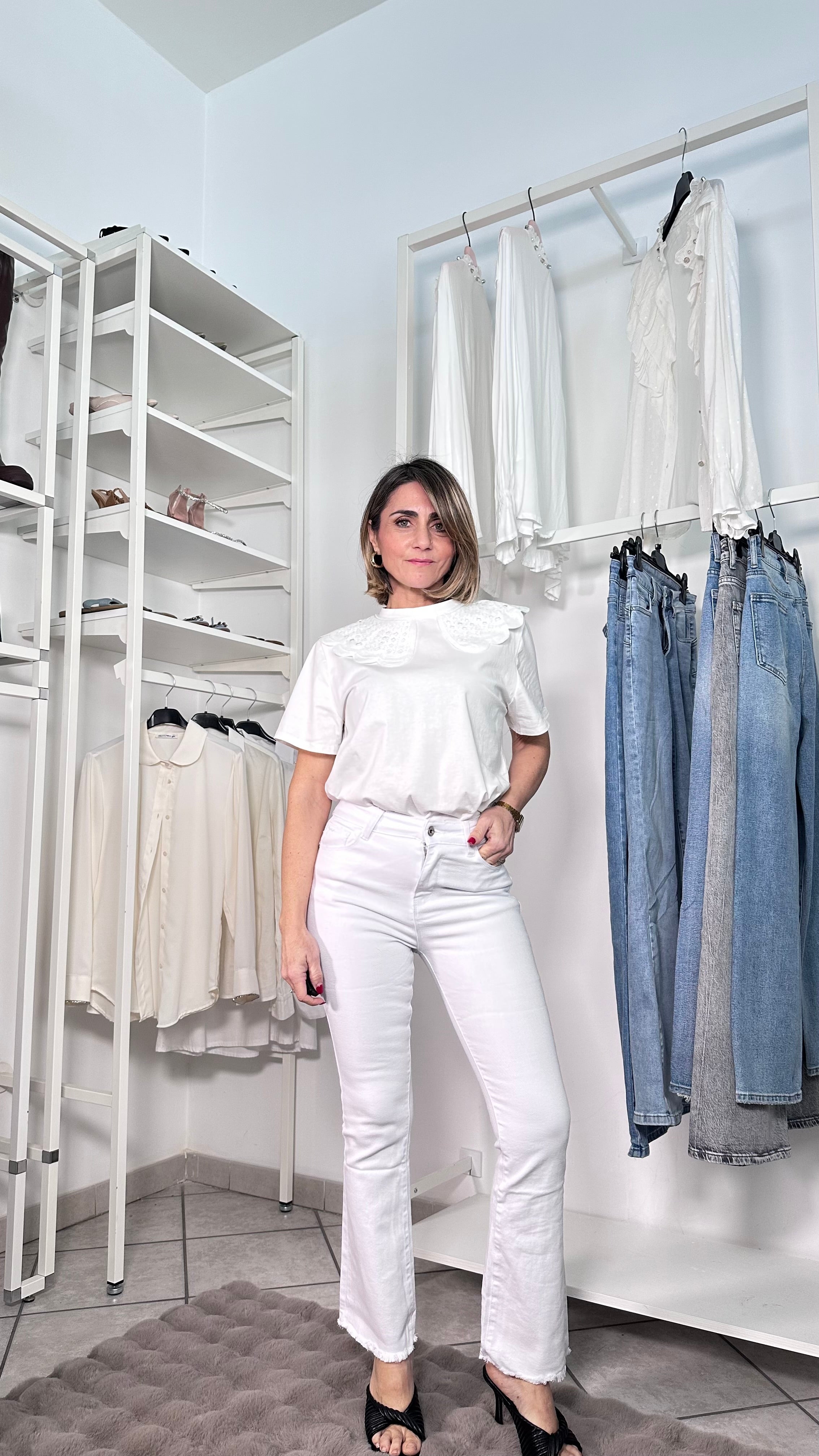 Jeans Zampetta Push Up -5 Kg Bianco