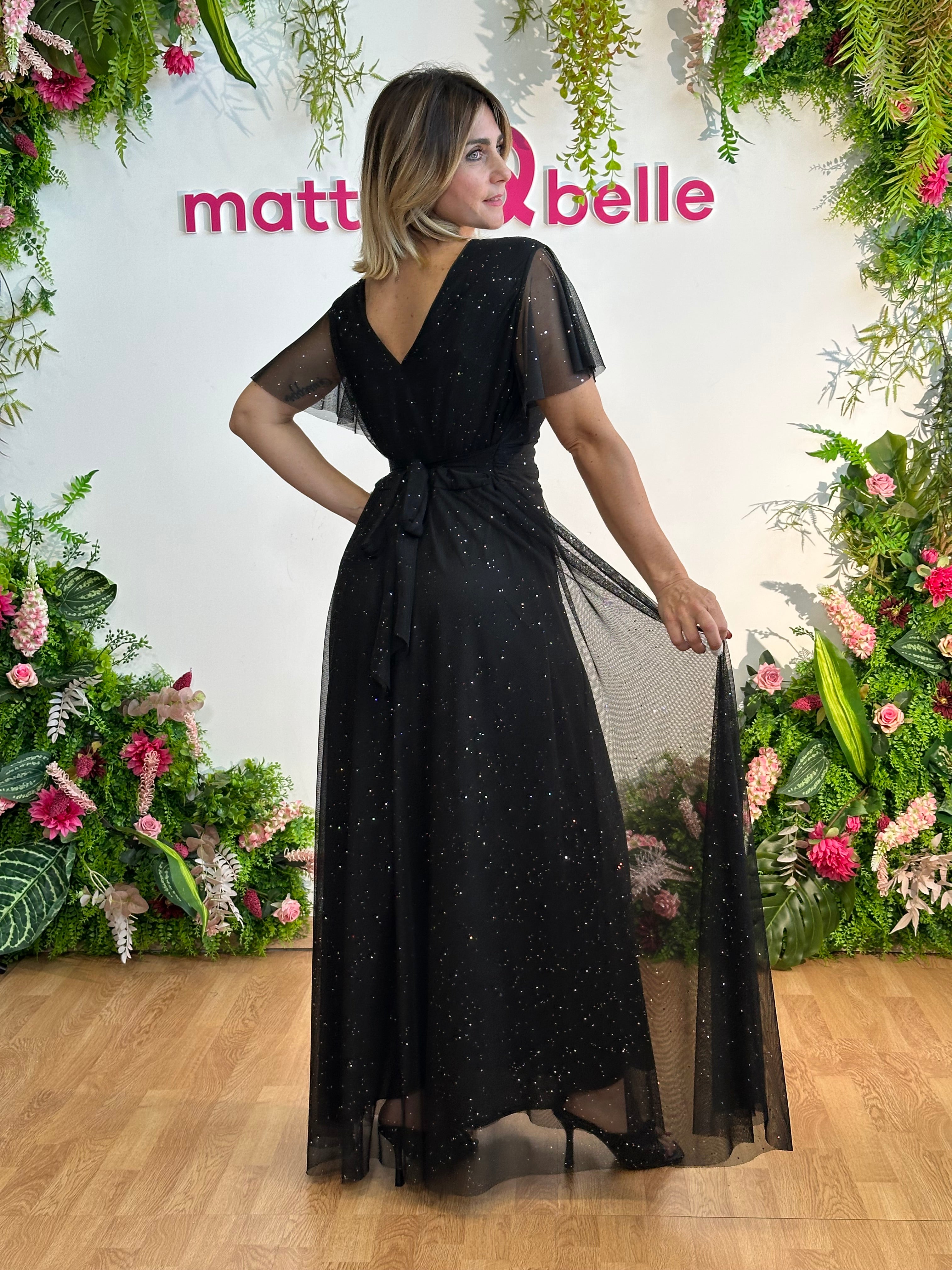 Abito Charlotte glitter regular nero