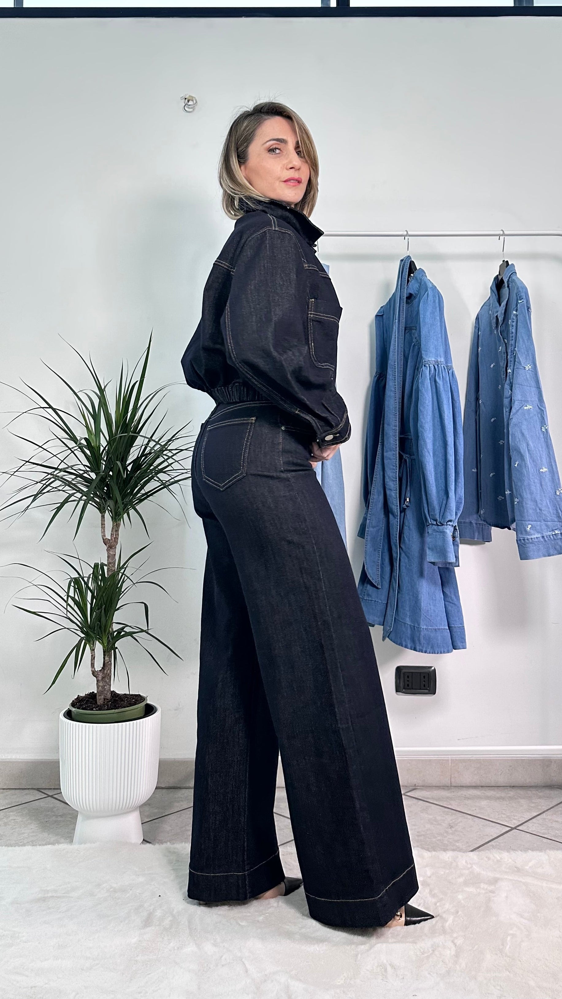 Coordinato Denim Palazzo Chic