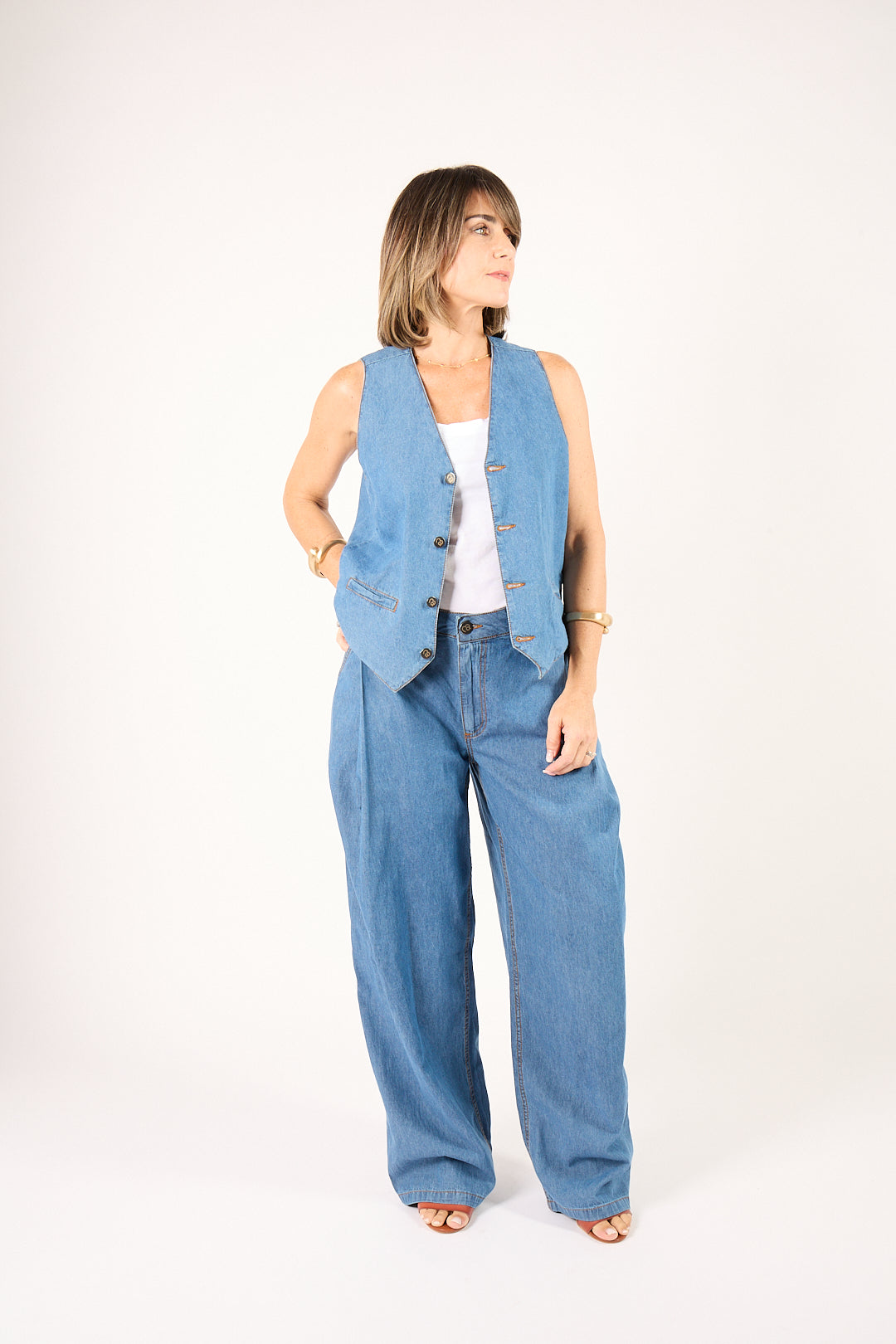 Jeans Baggy Couture denim medio