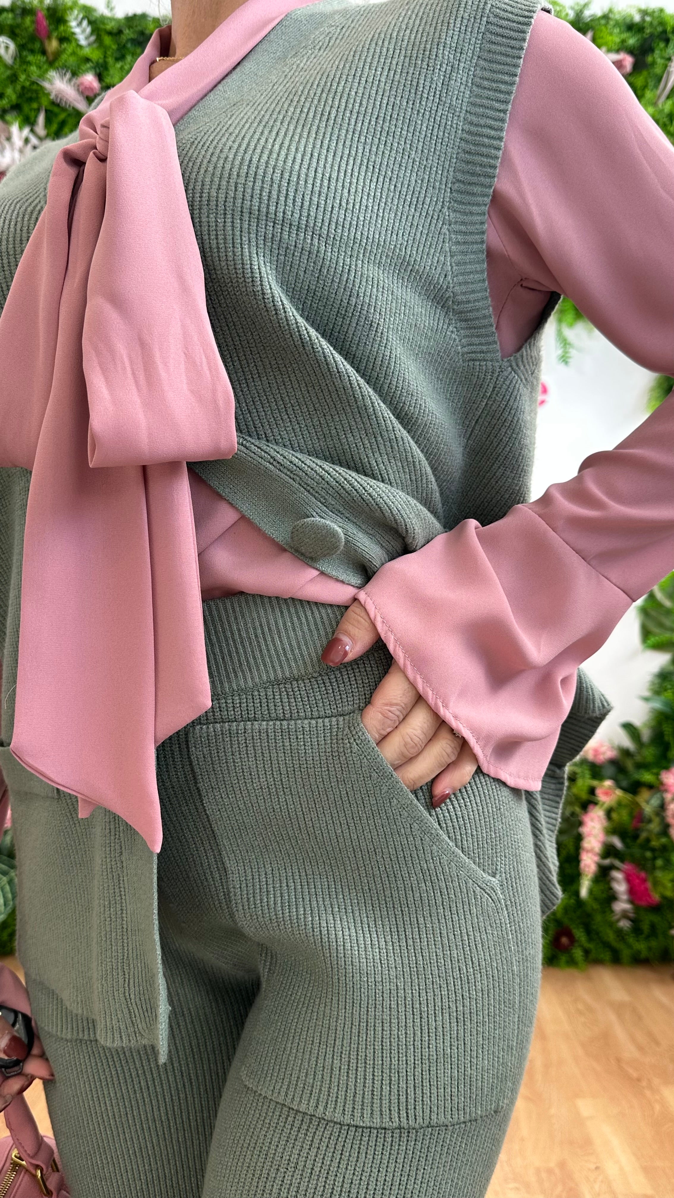 Coordinato Costine Chic Verde Salvia