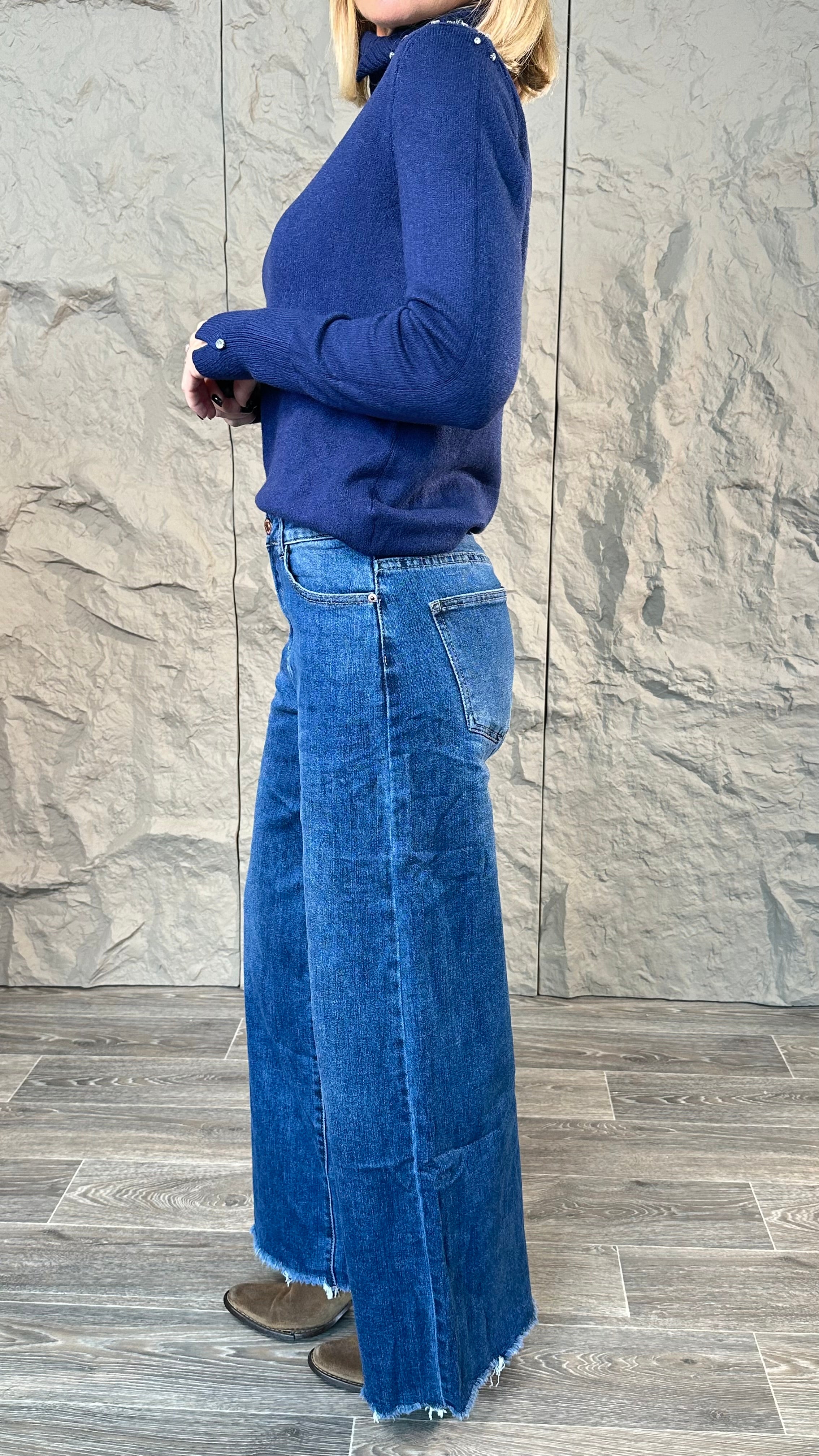 Jeans Palazzo Sfrangiato