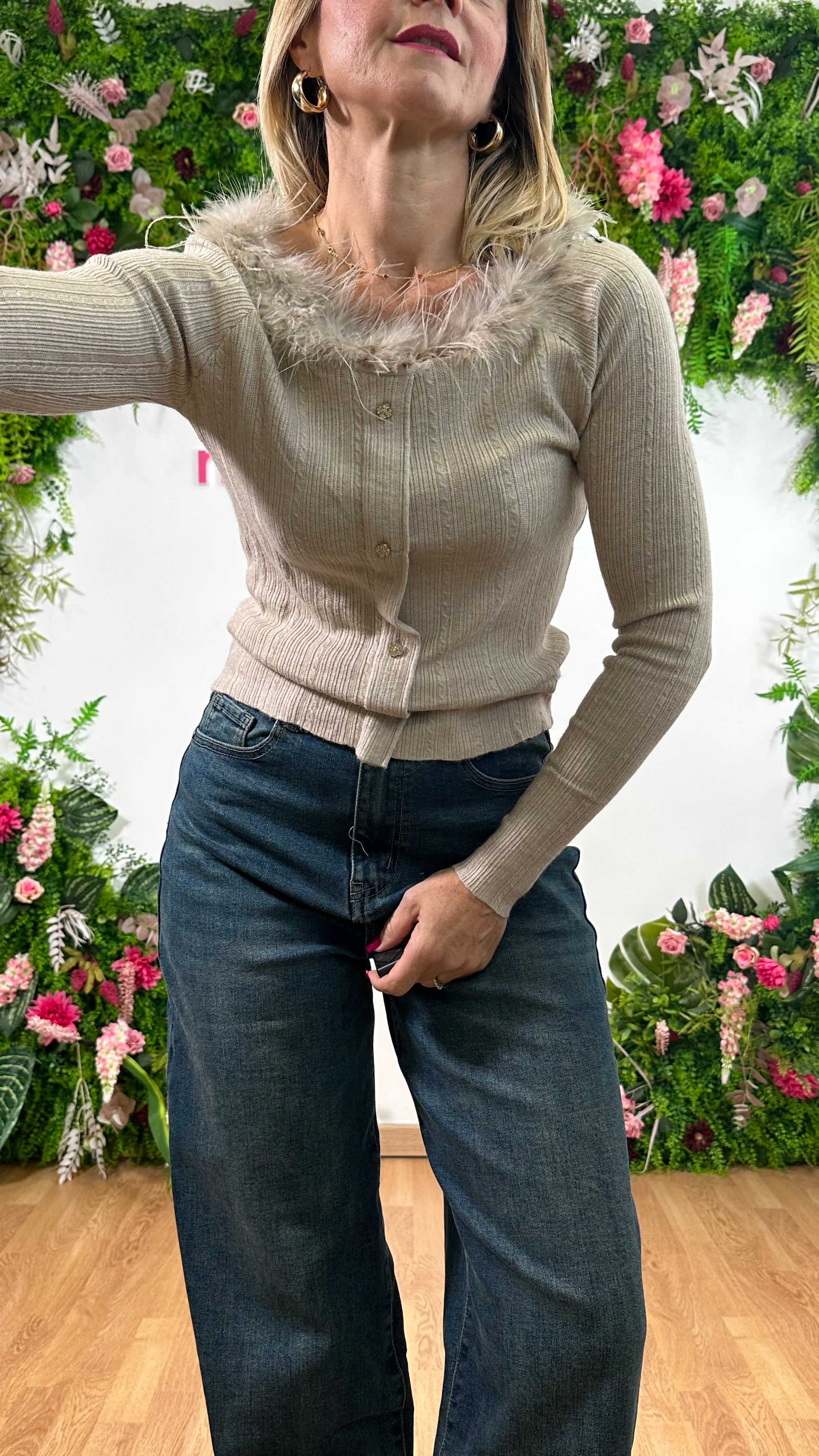 Maglia Piume Chic Tortora