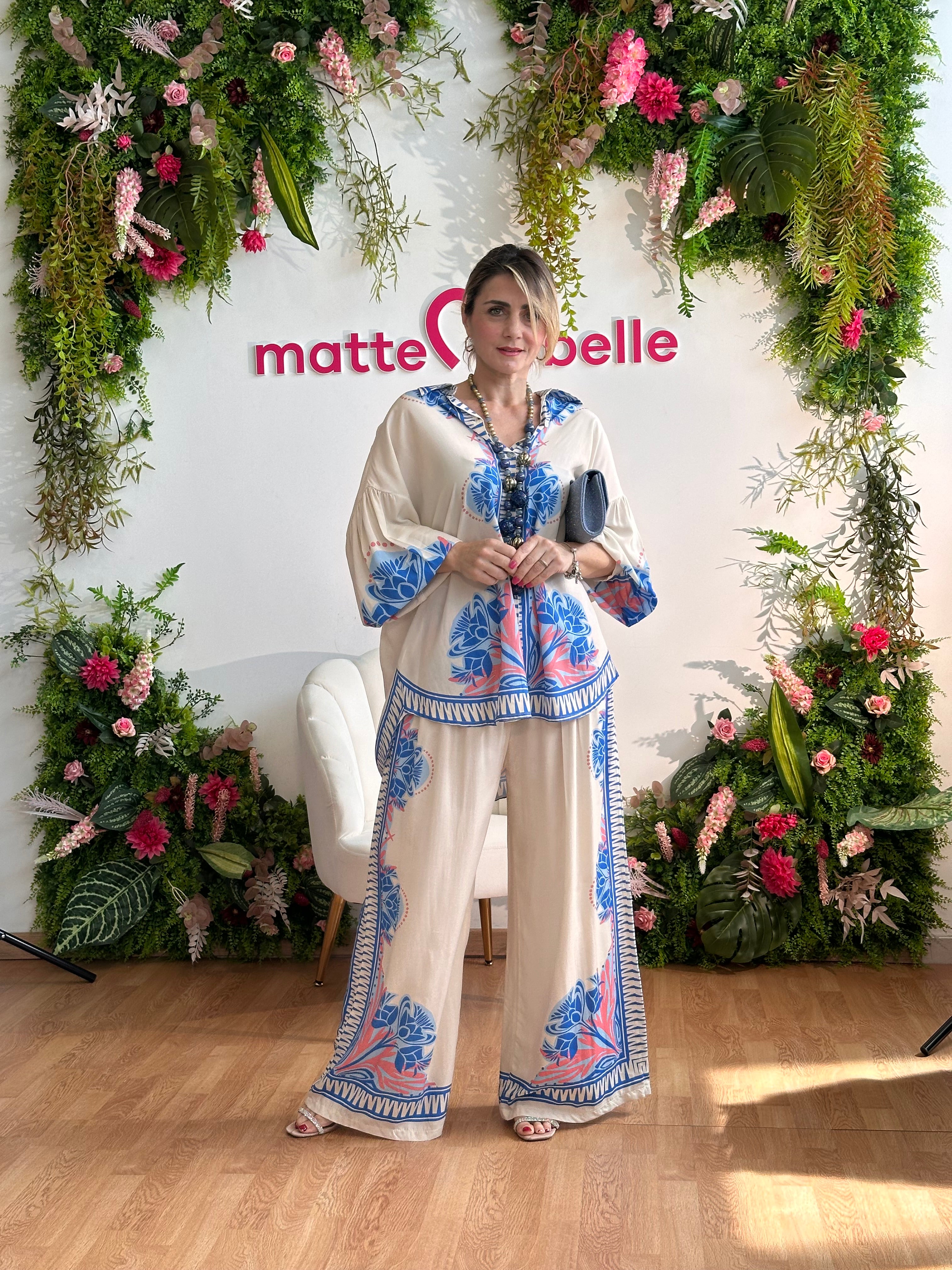 Coordinato Malaga Azzurro fiori