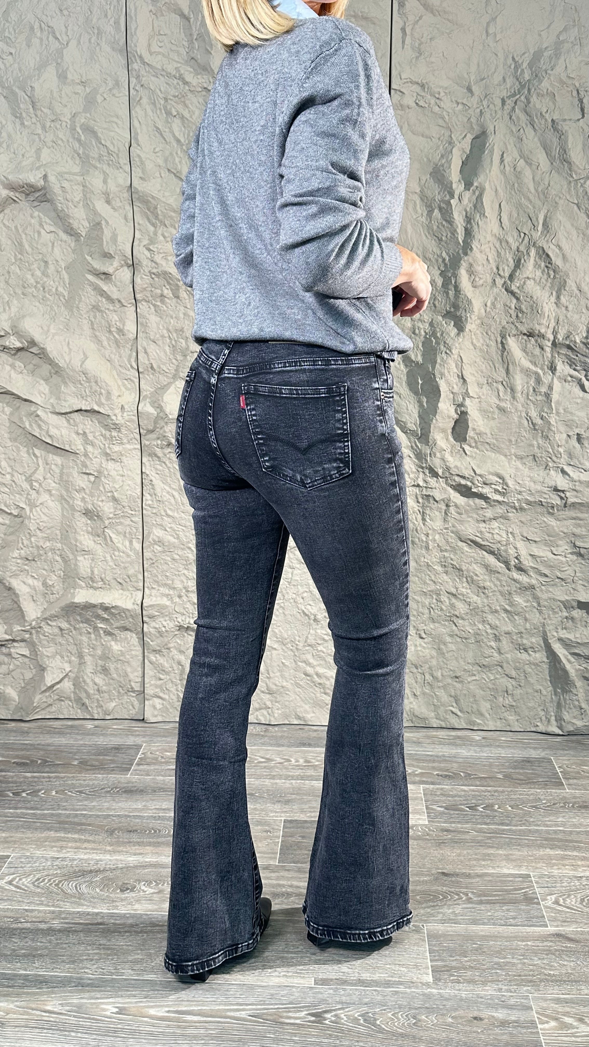 Jeans Zampa grigio scuro