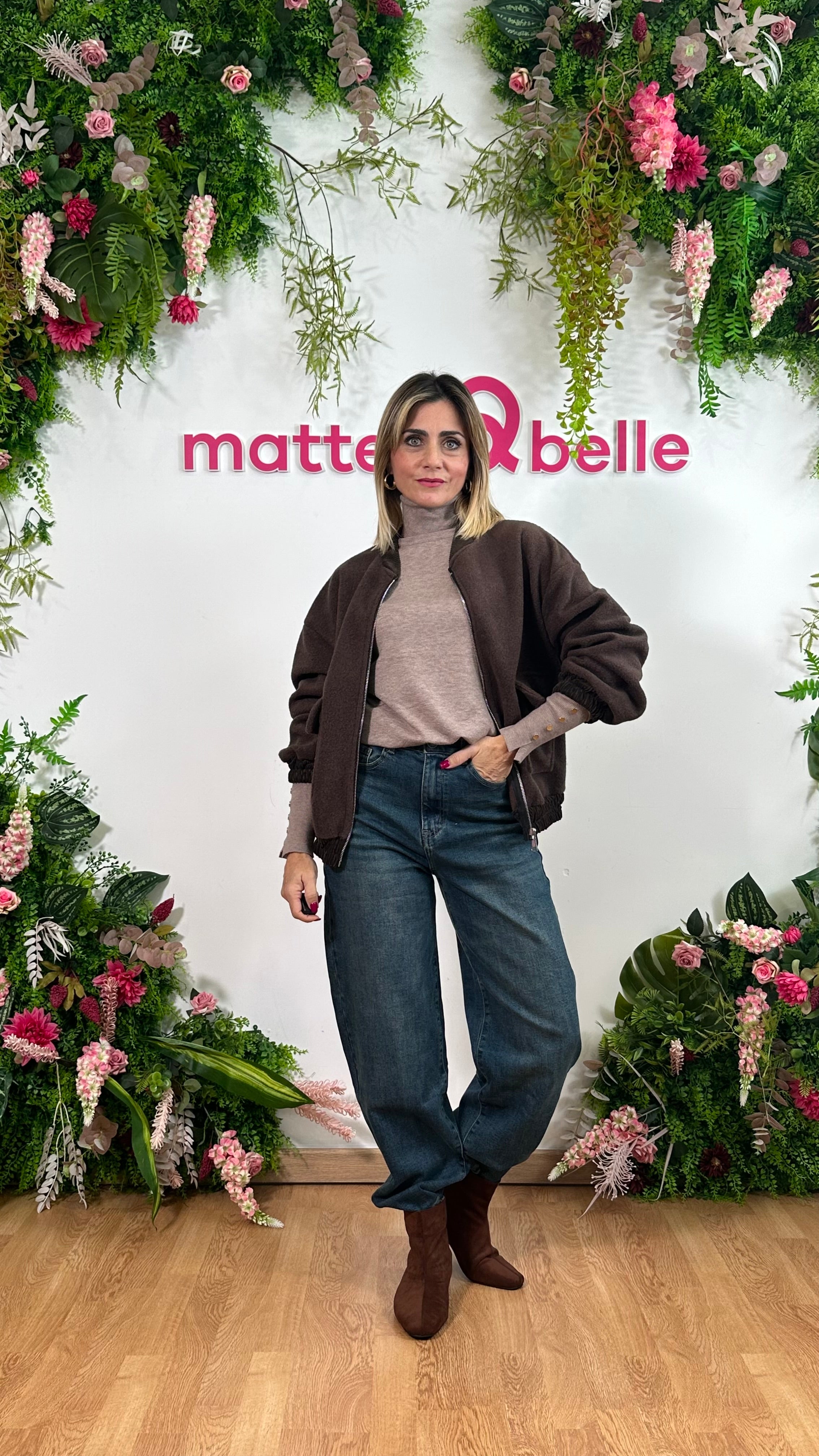 Maglia Dolcevita Bottoncini Tortora