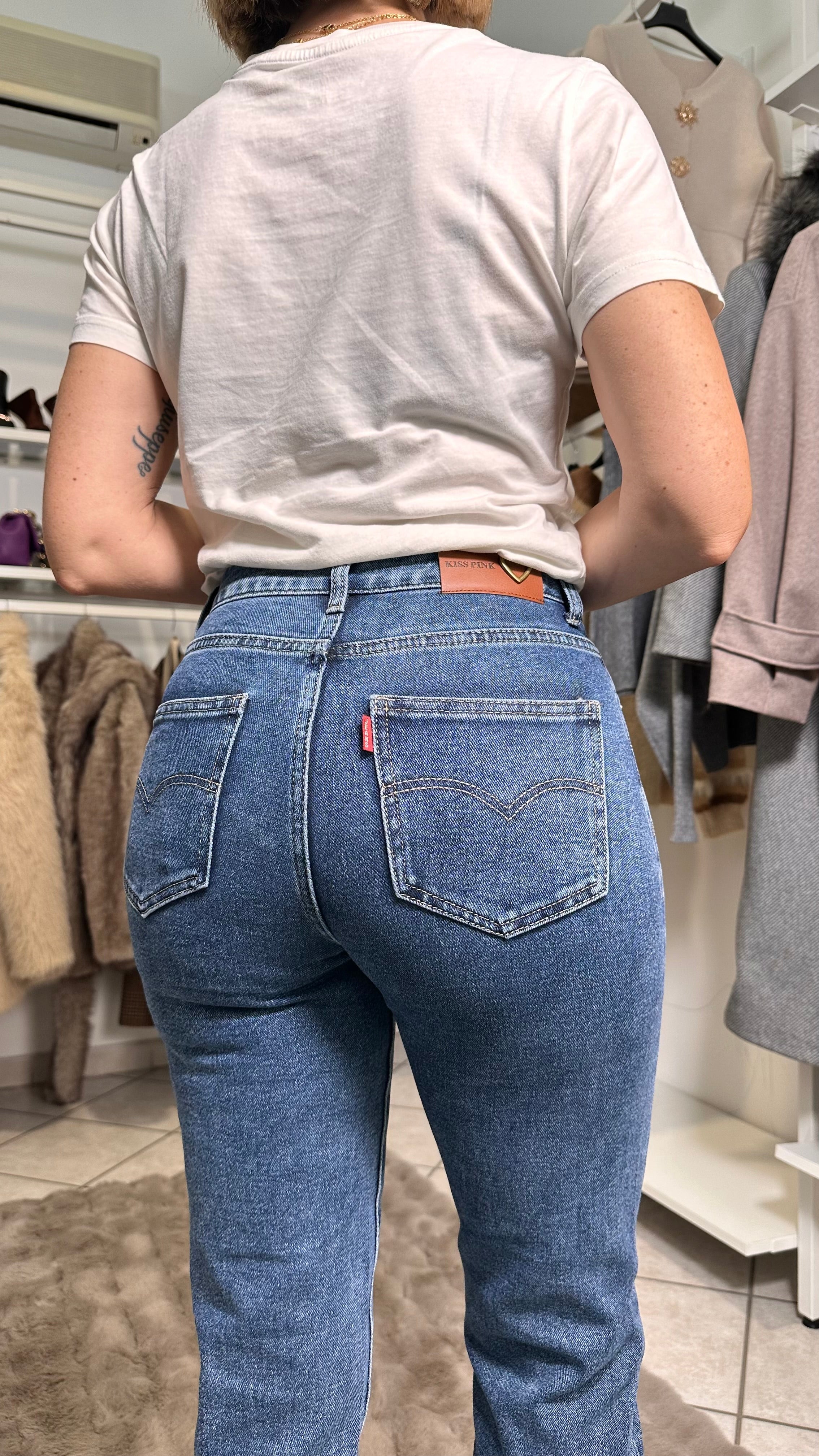 Jeans Mom Fit Classico – Denim Blu Medio