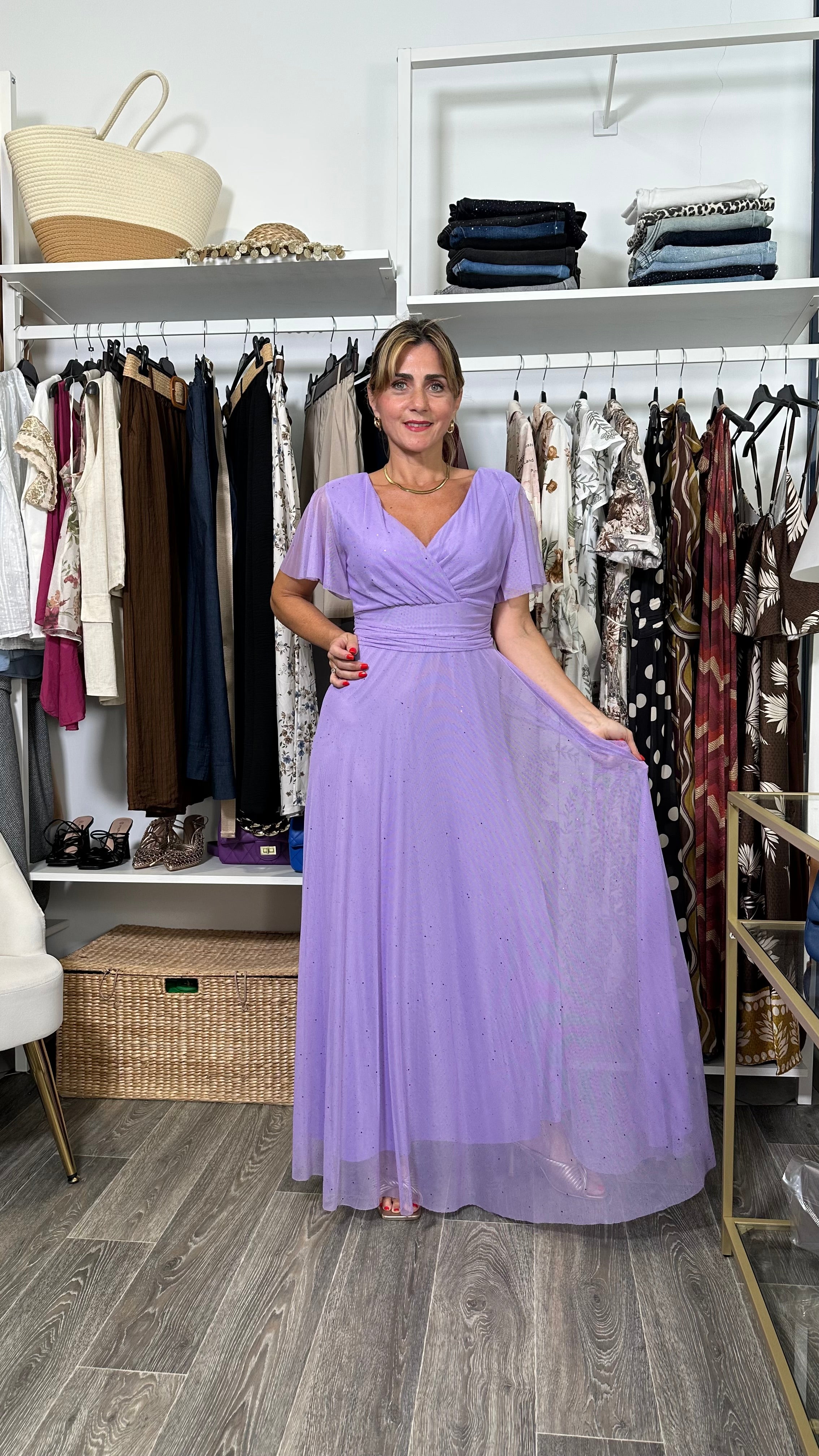 Abito Charlotte Glitter regular lilla