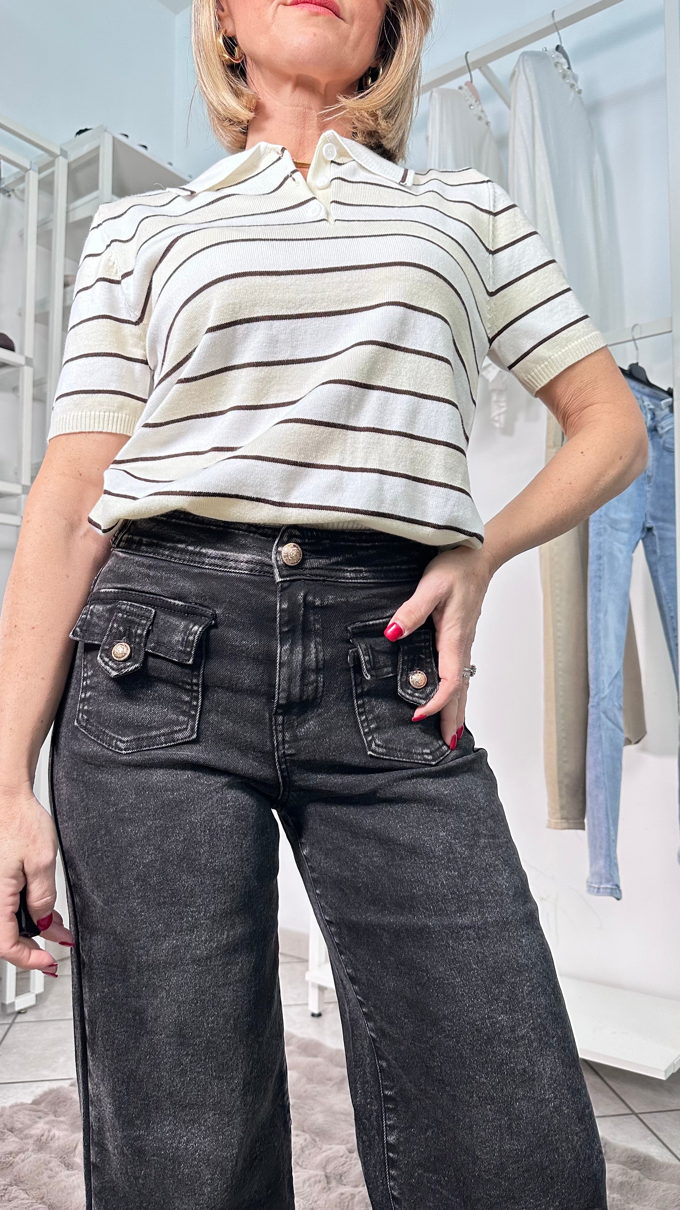 Jeans Wide Push Up Urban Black