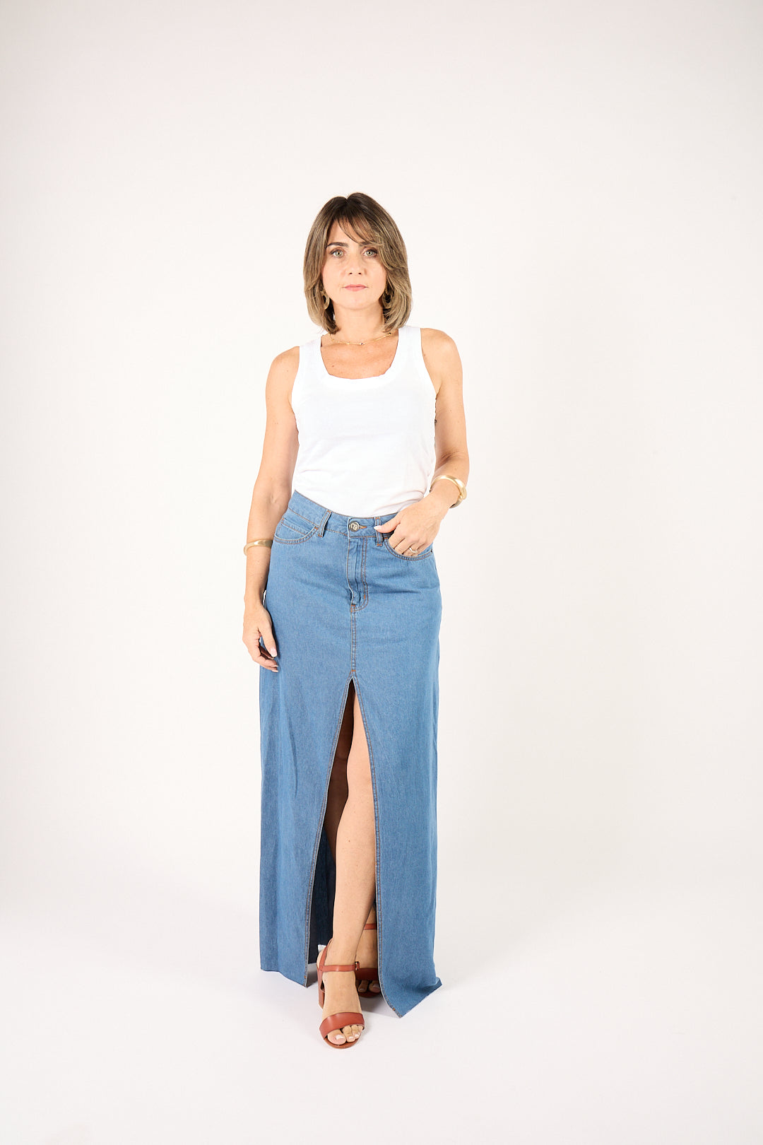 Gonna Longuette Denim Couture – lavaggio medio