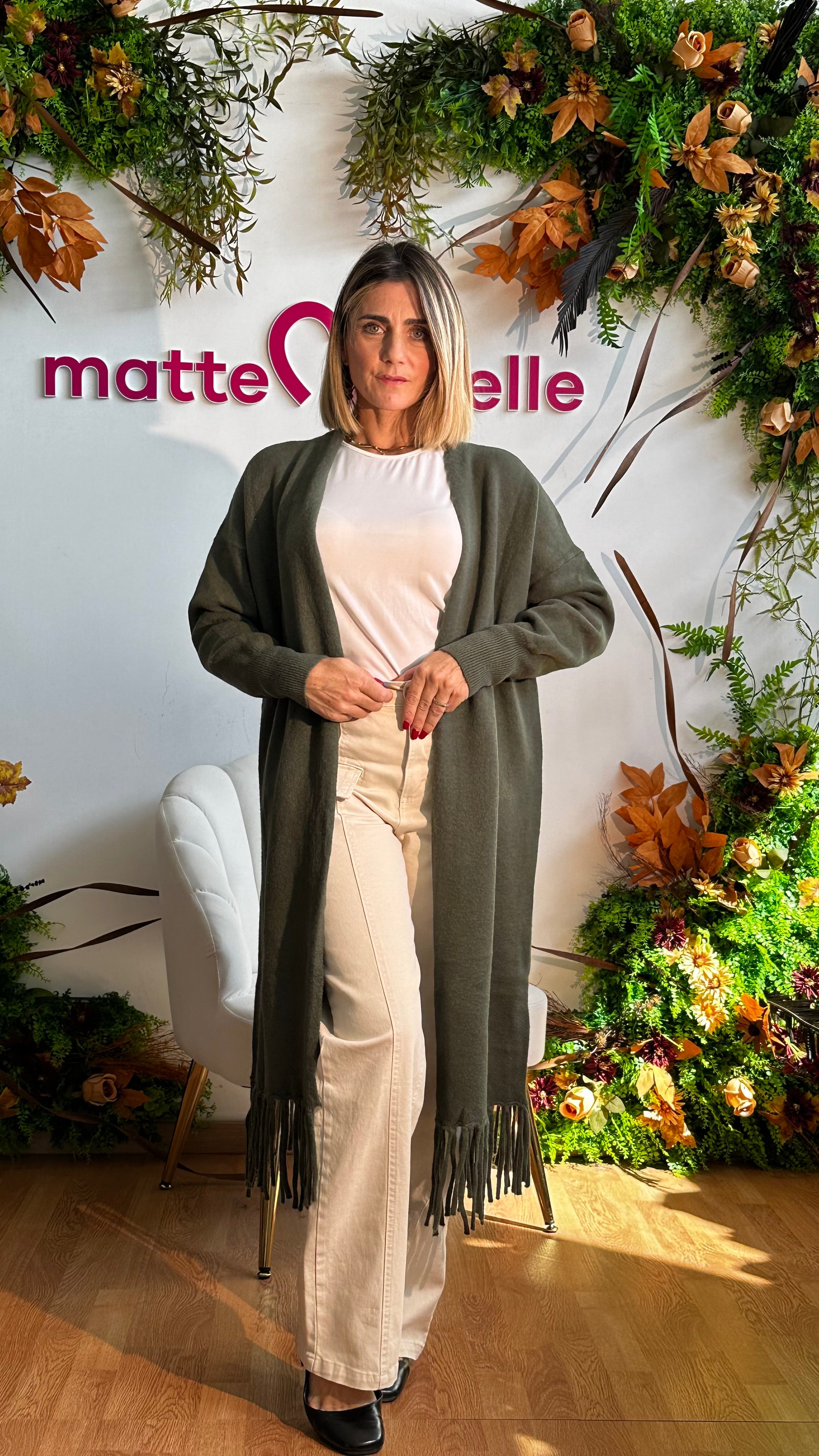 Cardigan Lungo con frange