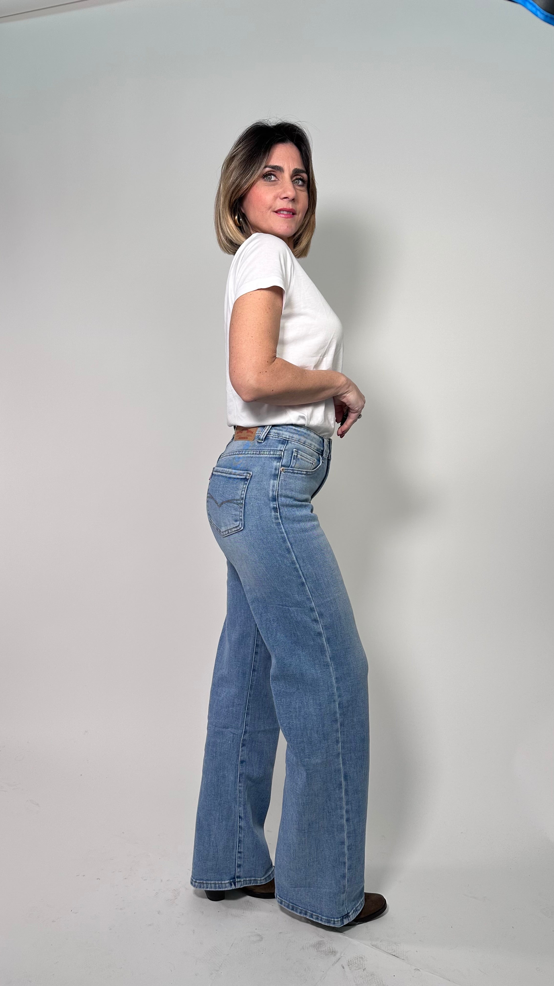 Jeans Wide leg denim chiaro