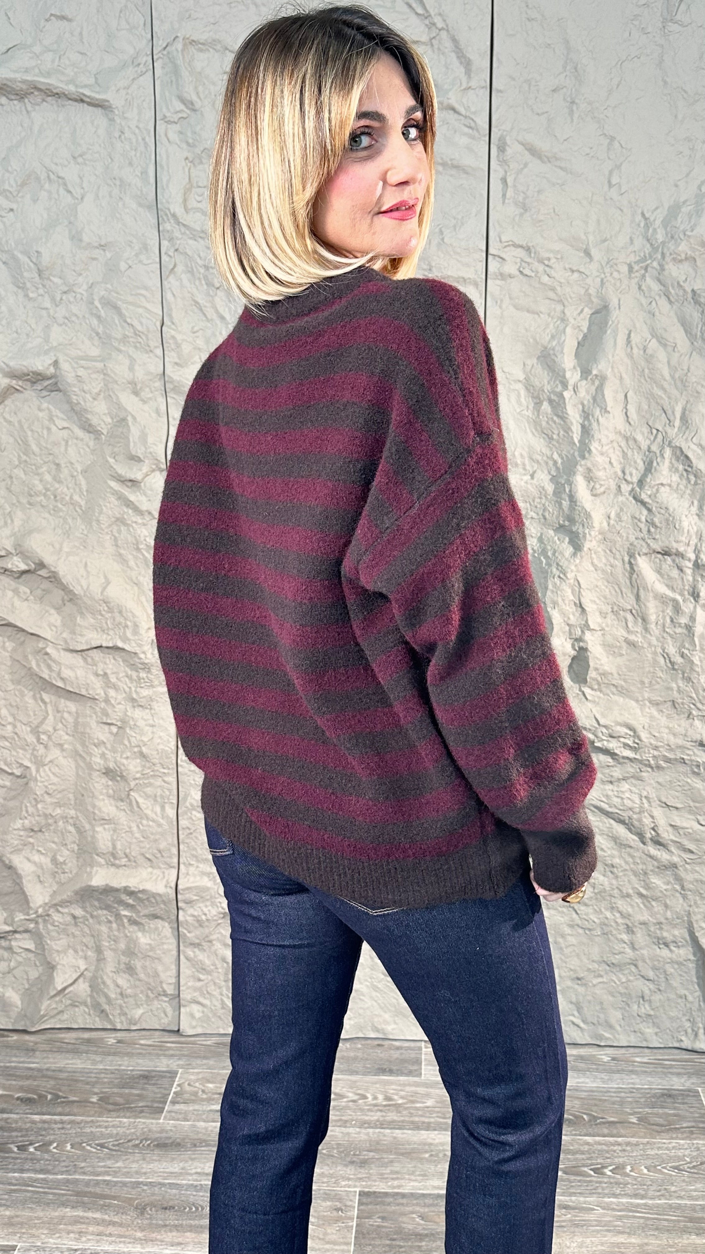 Pull Stripes Marrone