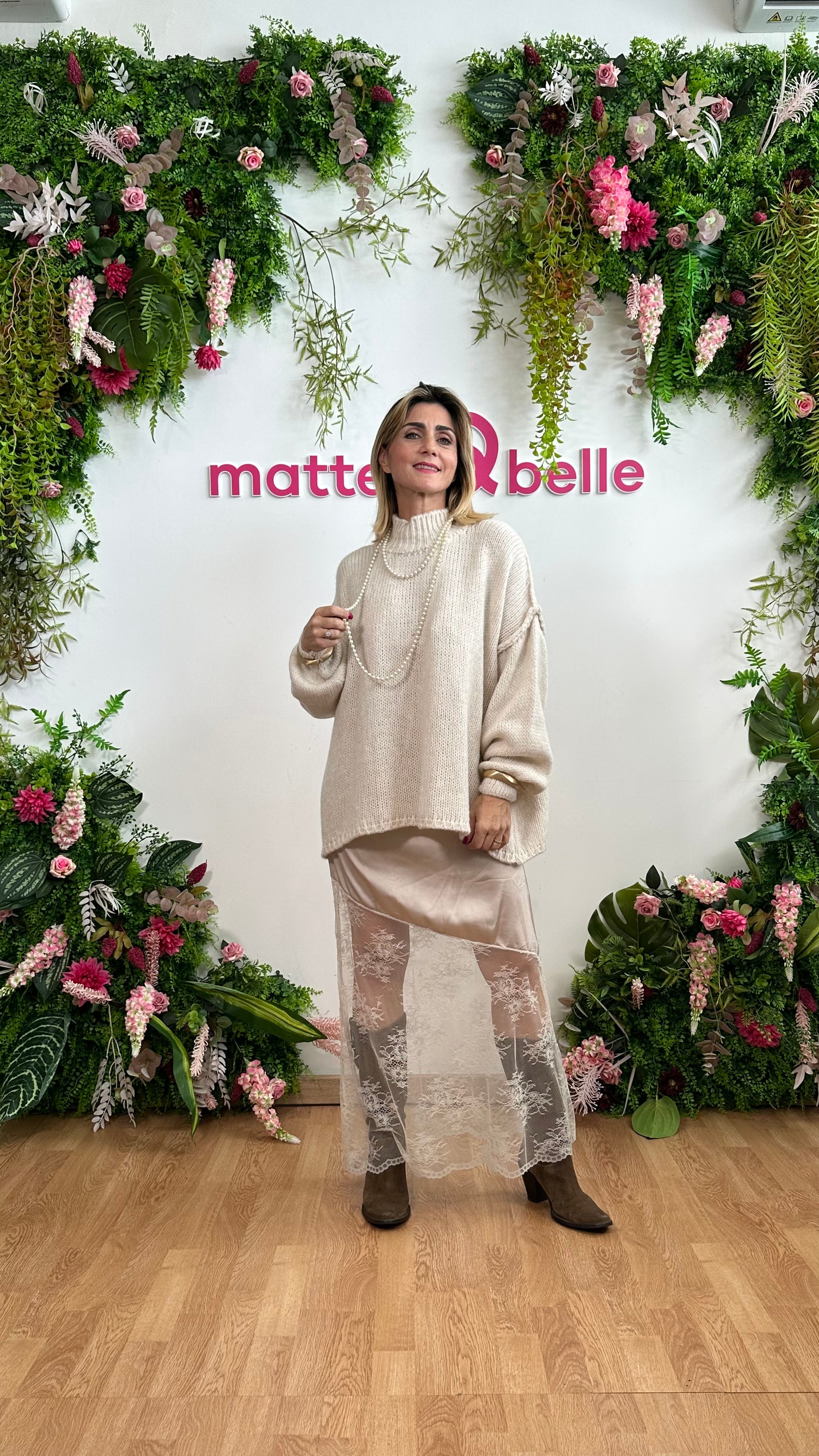 Maxi pull Reverse Beige