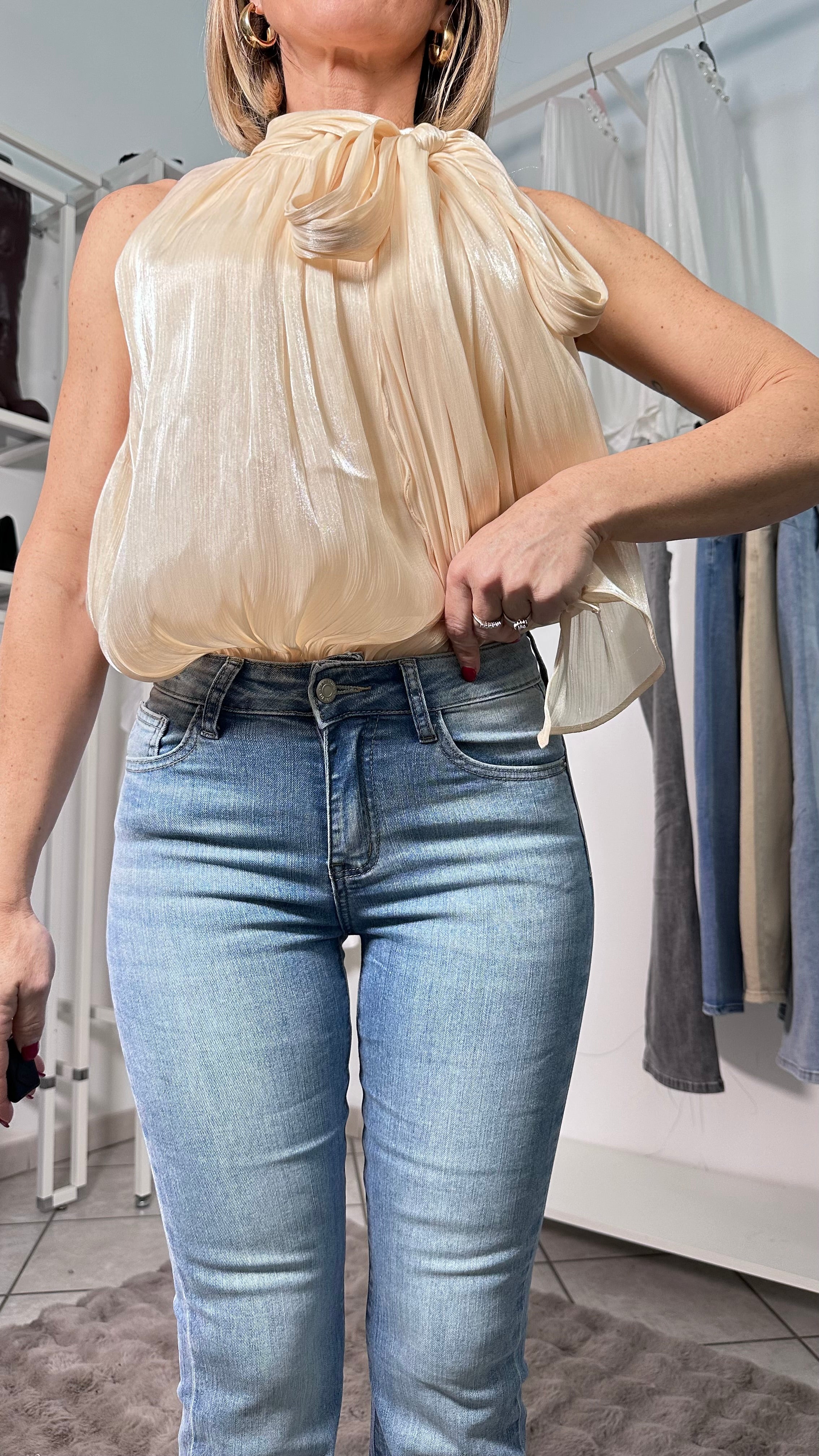 Jeans Flare Long Fit Denim chiaro