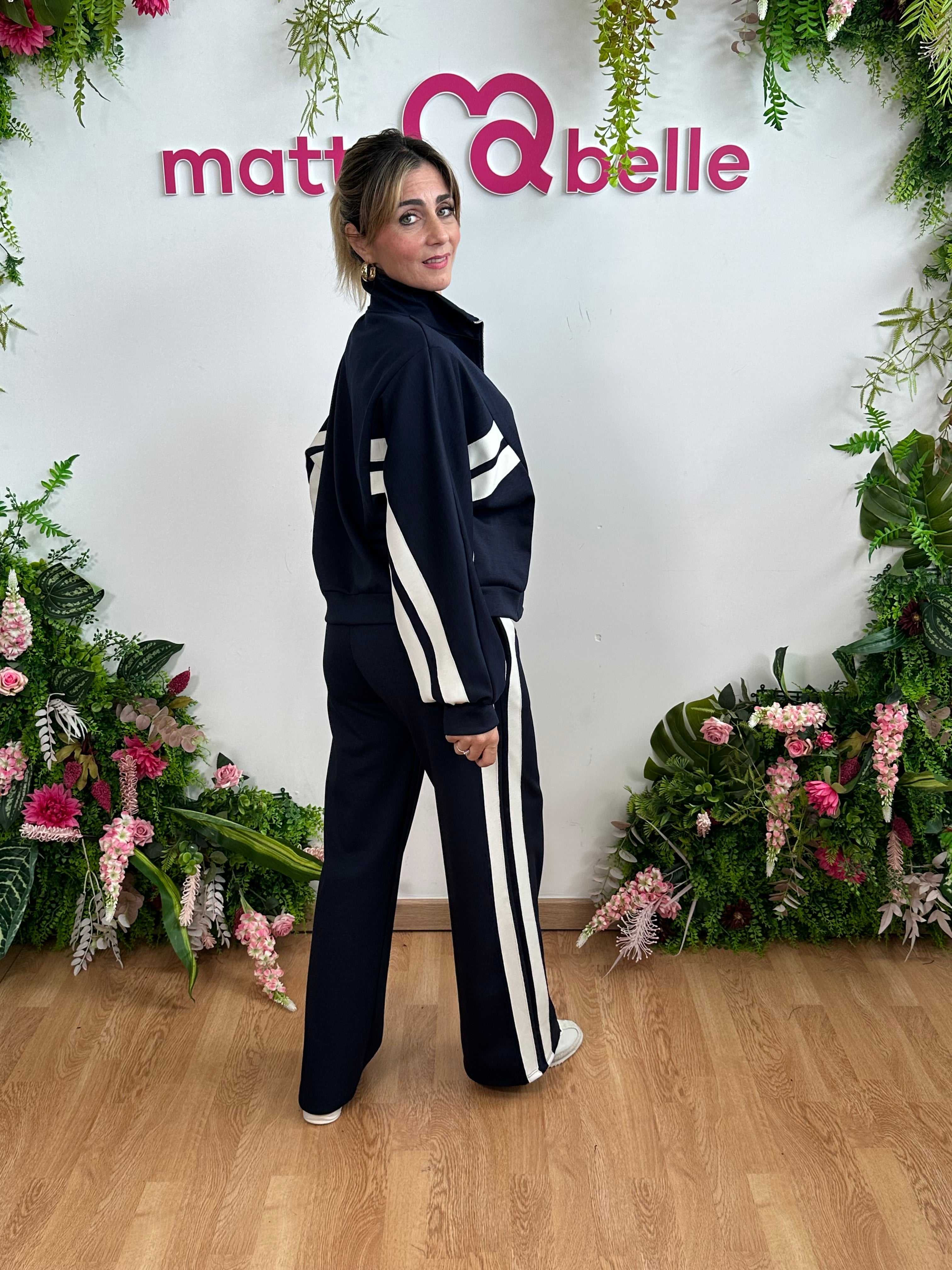 Tuta power stripe blu