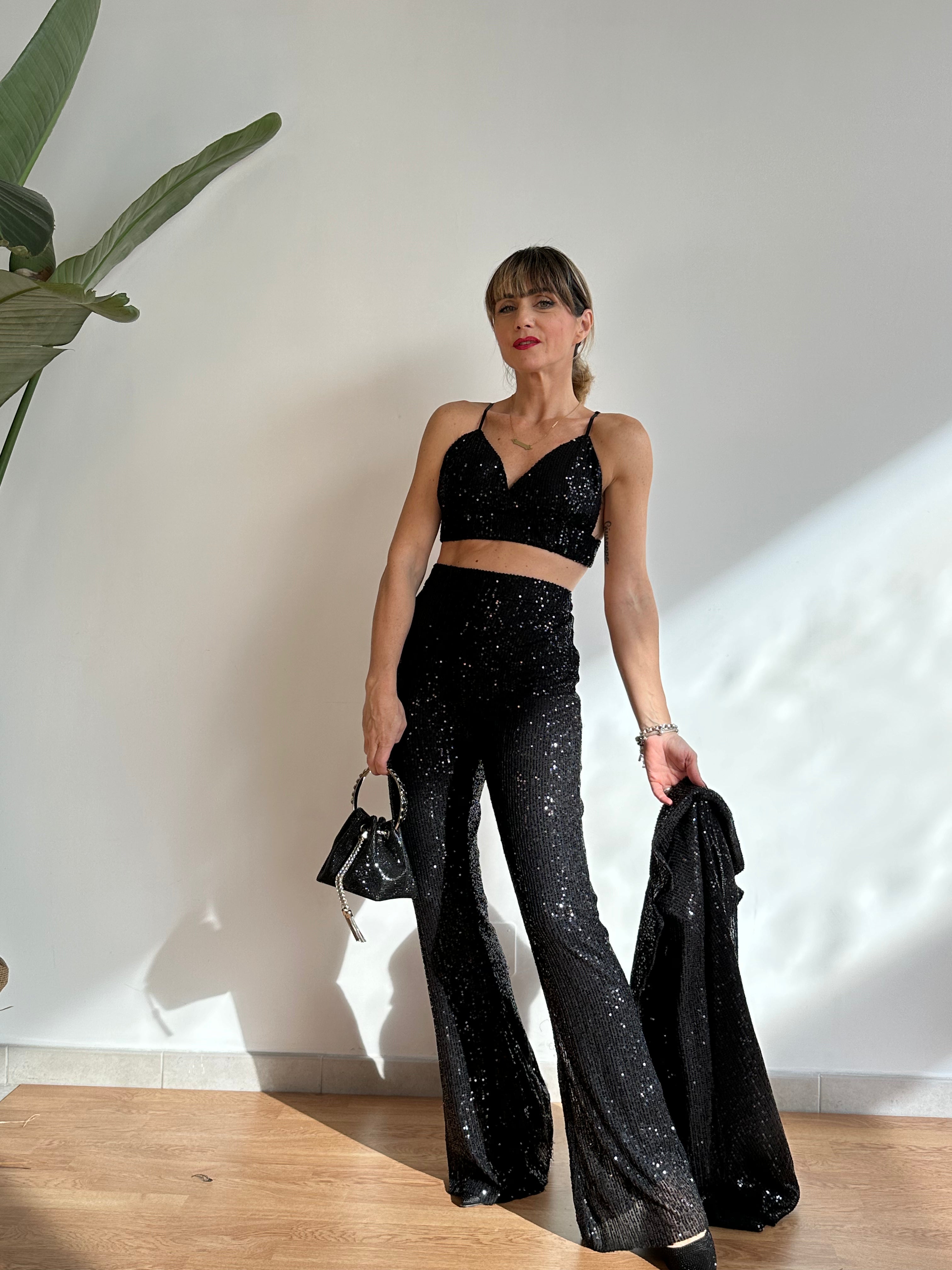 Pantalone + top paillettes
