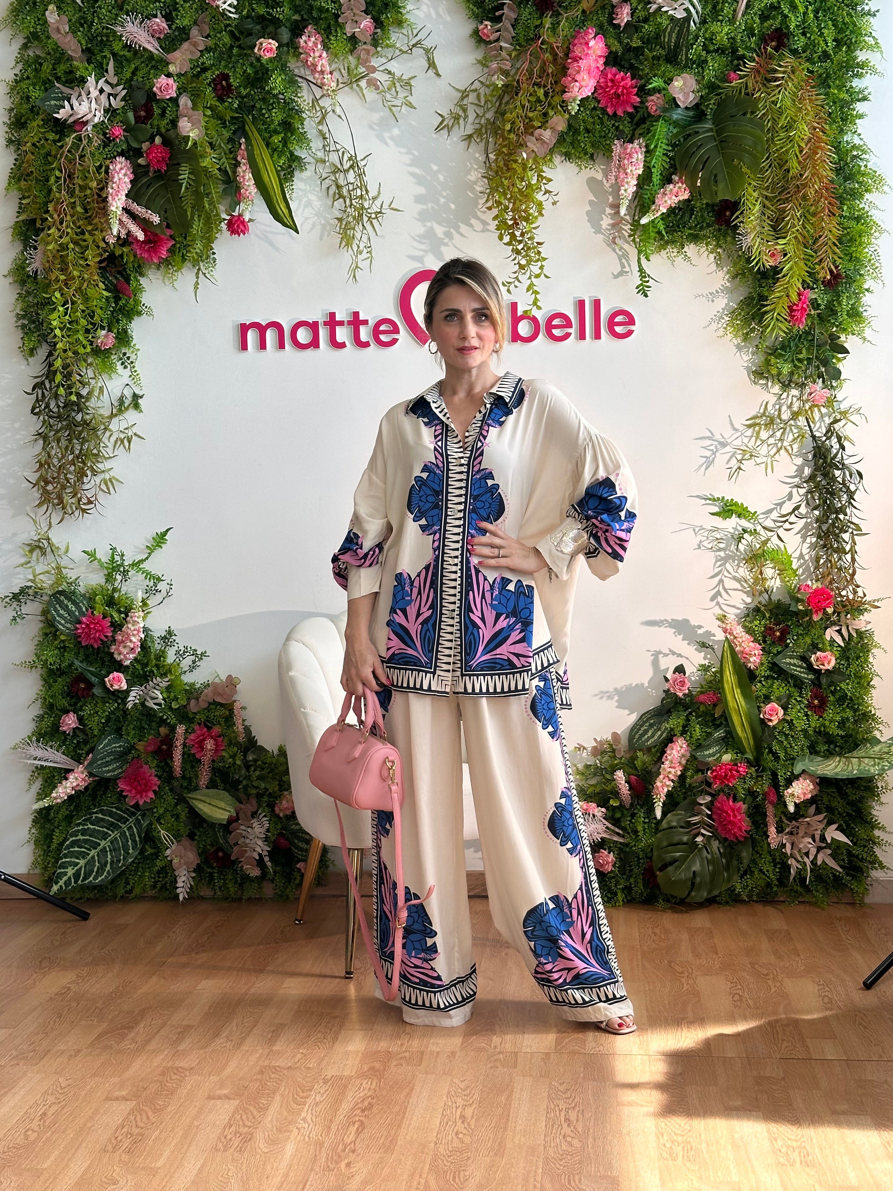Coordinato Malaga blu fiori