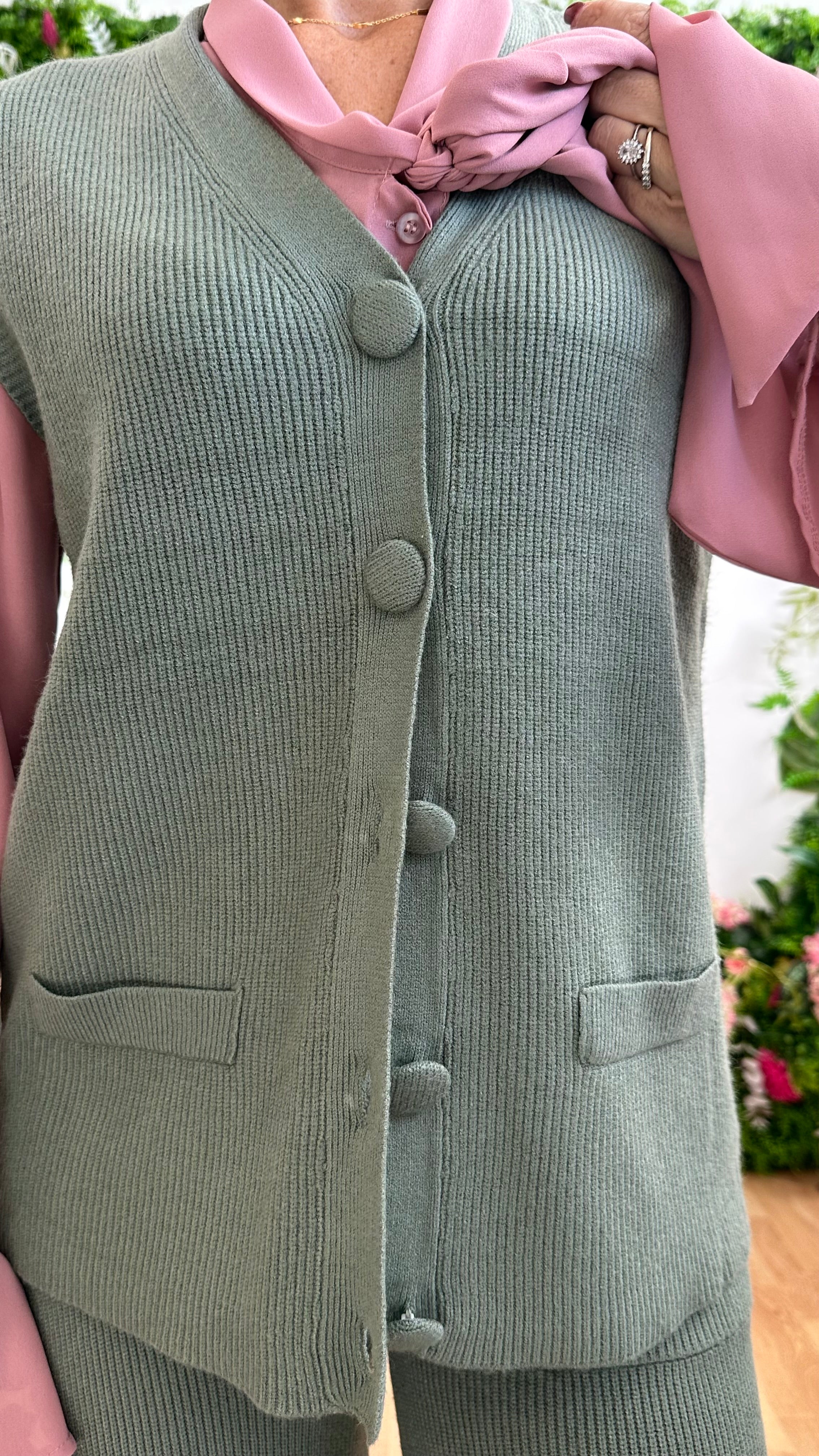 Coordinato Costine Chic Verde Salvia