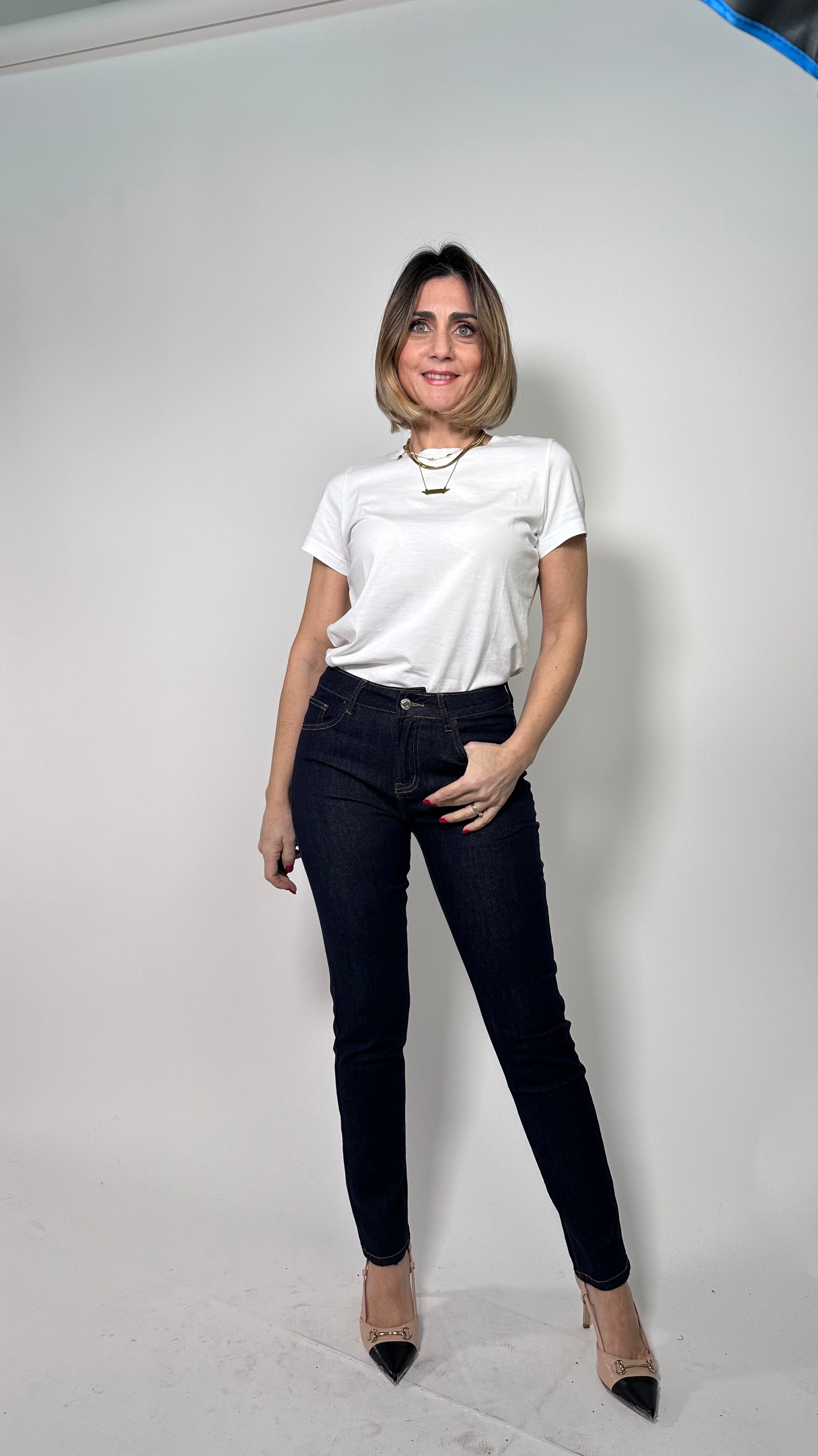 Jeans Skinny Sculpt -5Kg effetto pancia piatta denim scuro