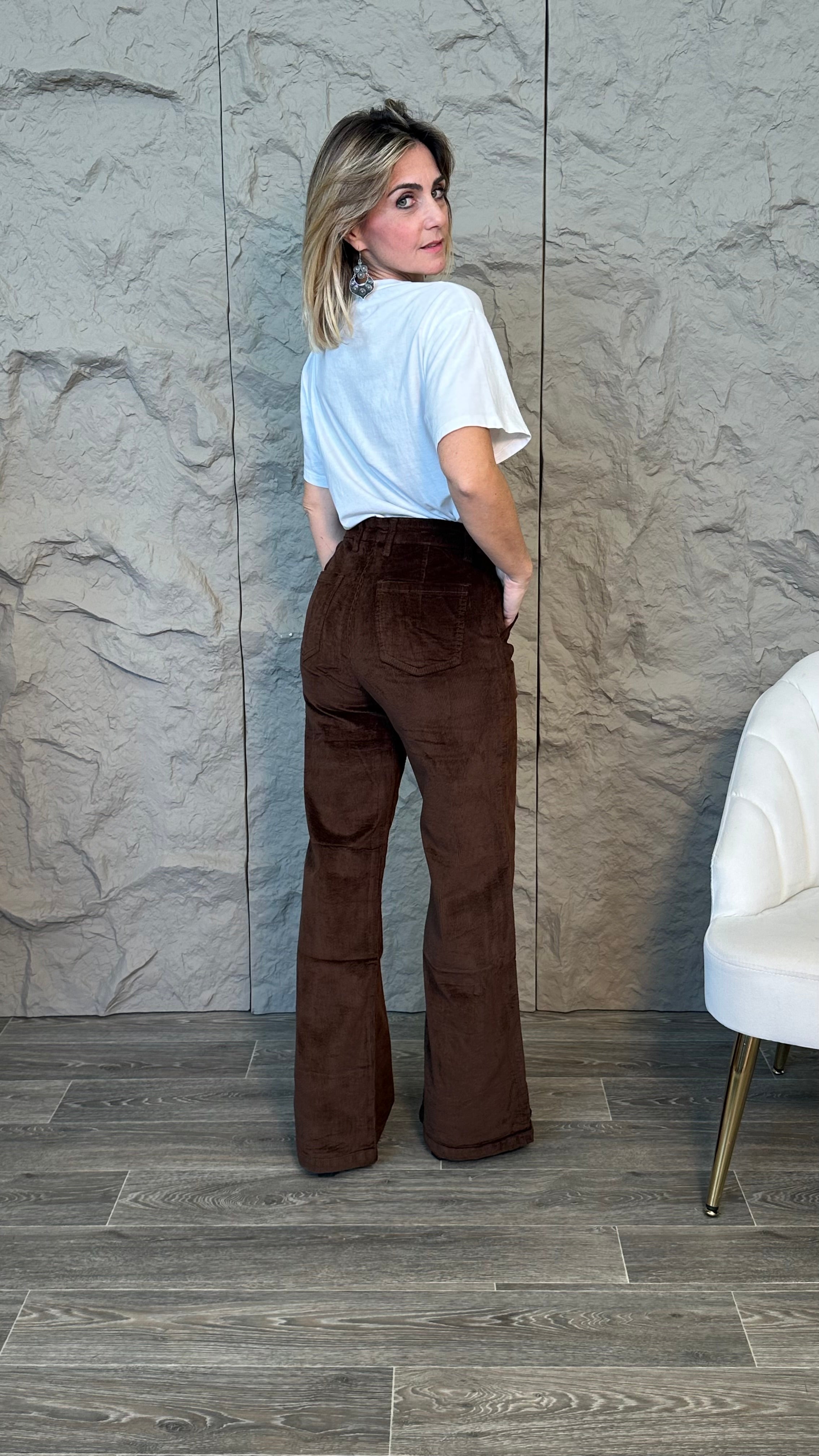 Jeans Palazzo a costine