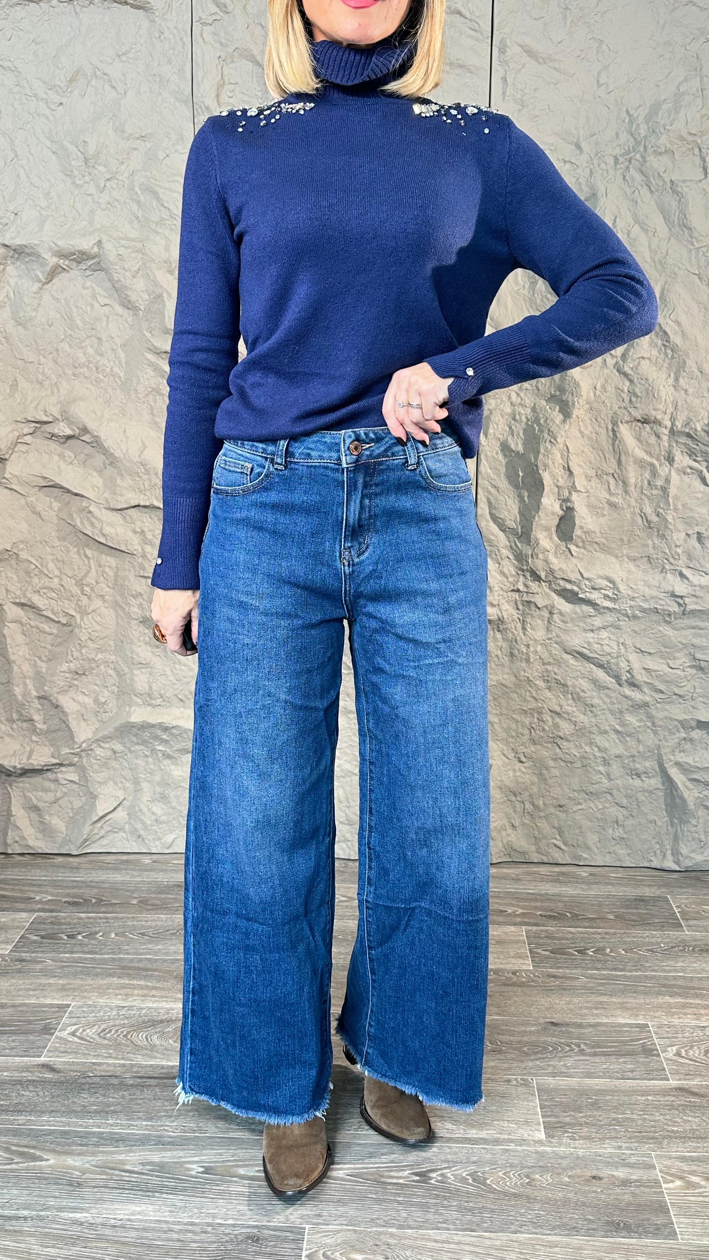 Jeans Palazzo Sfrangiato