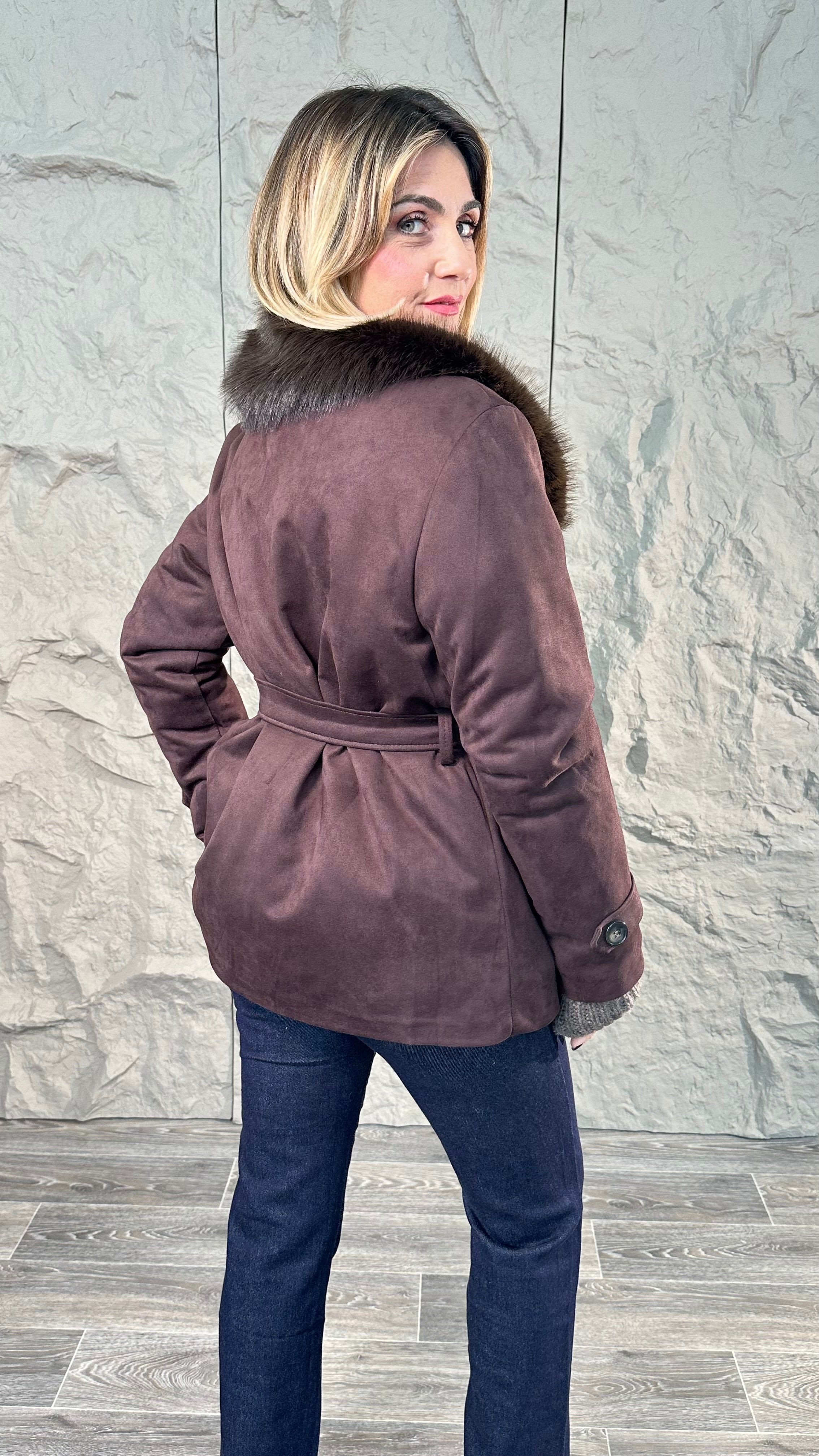 Giacca in suede sintetico