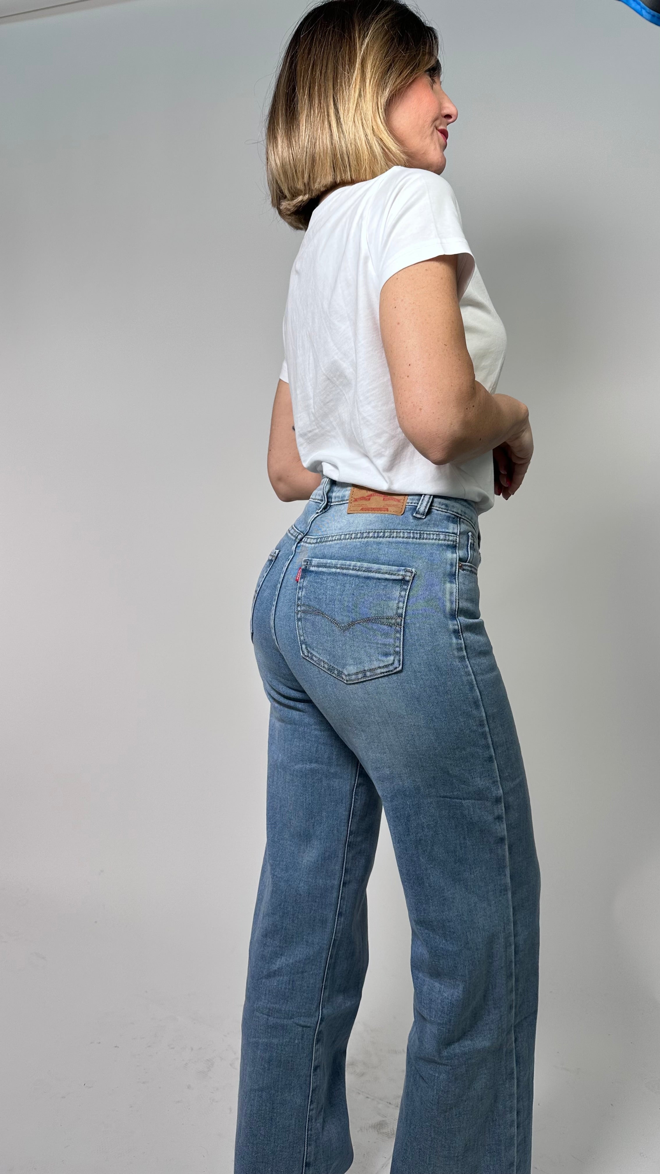 Jeans Wide leg denim chiaro