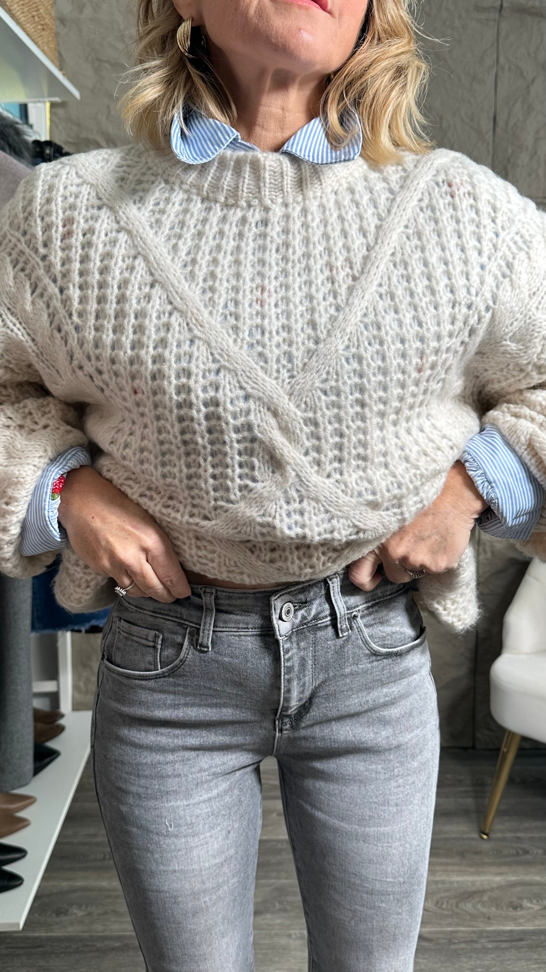 Jeans zampa -5kg push up grigio