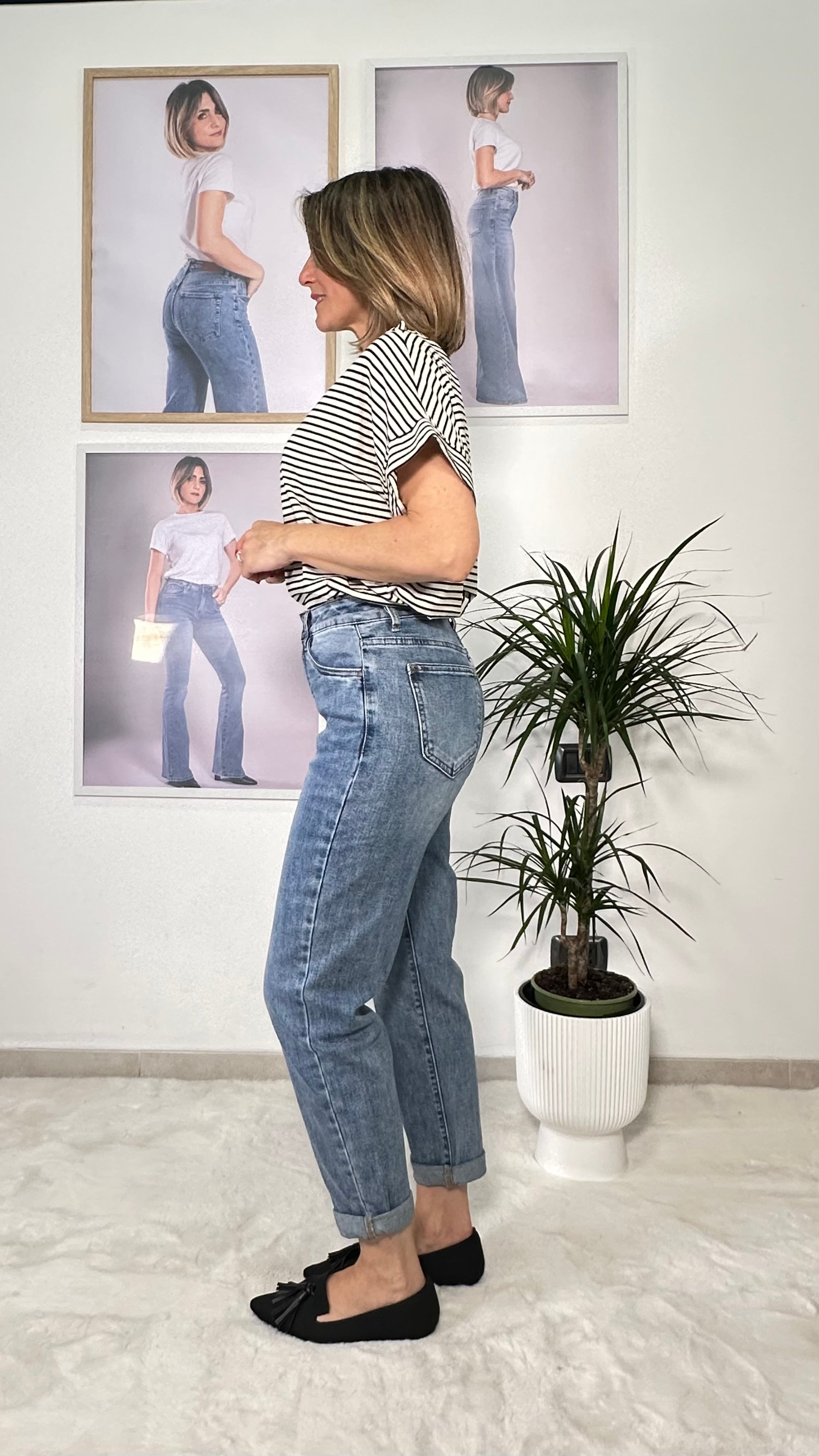 Jeans Mom Fit Denim Chiaro Soft Comfort
